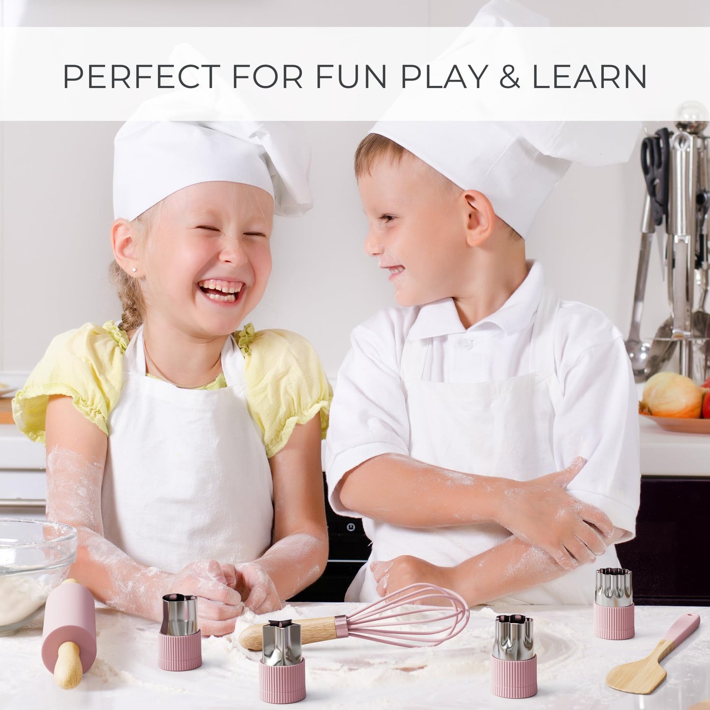 ZICOTO Wooden Cooking & Baking Set for Kids | Safe, Durable Kitchen Tools