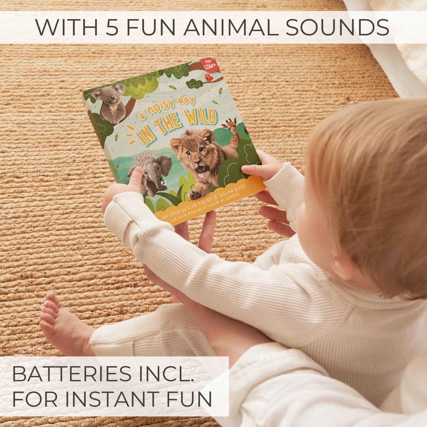 ZICOTO Fun Touch & Feel Sound Book for Babies and Toddlers — Farm Animal Sounds (12-18 Months)