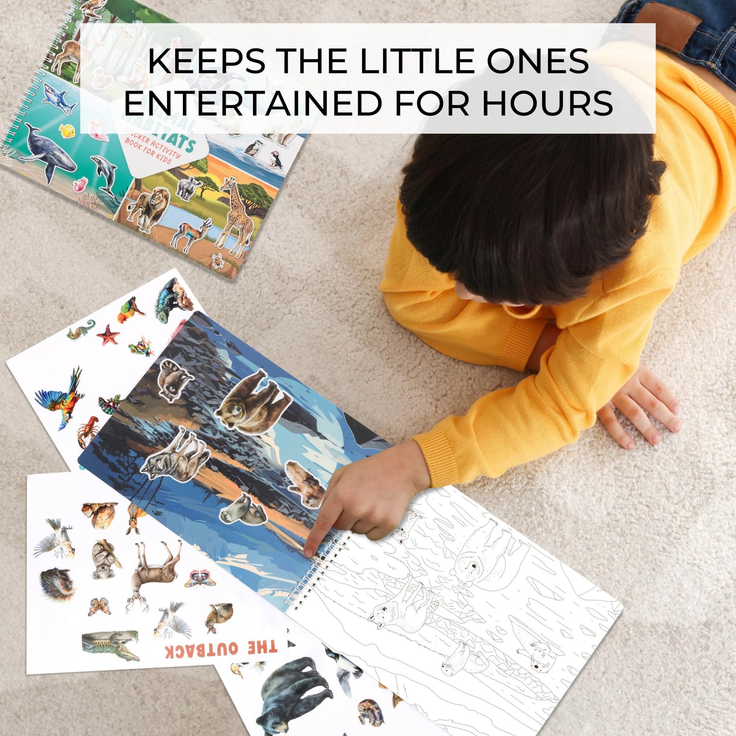 ZICOTO Fun Sticker Book for Toddlers (2-4) | 12 Habitats & 250+ Stickers