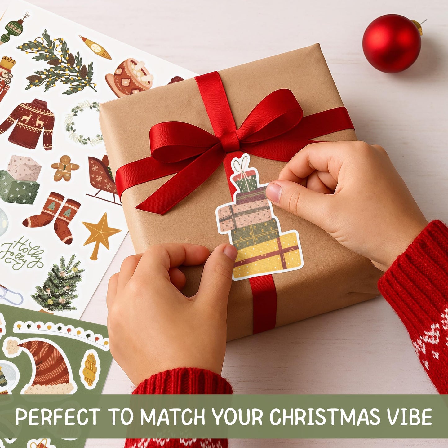 ZICOTO Fun Christmas Stickers for Kids — 400 Waterproof Holiday Sticker Set