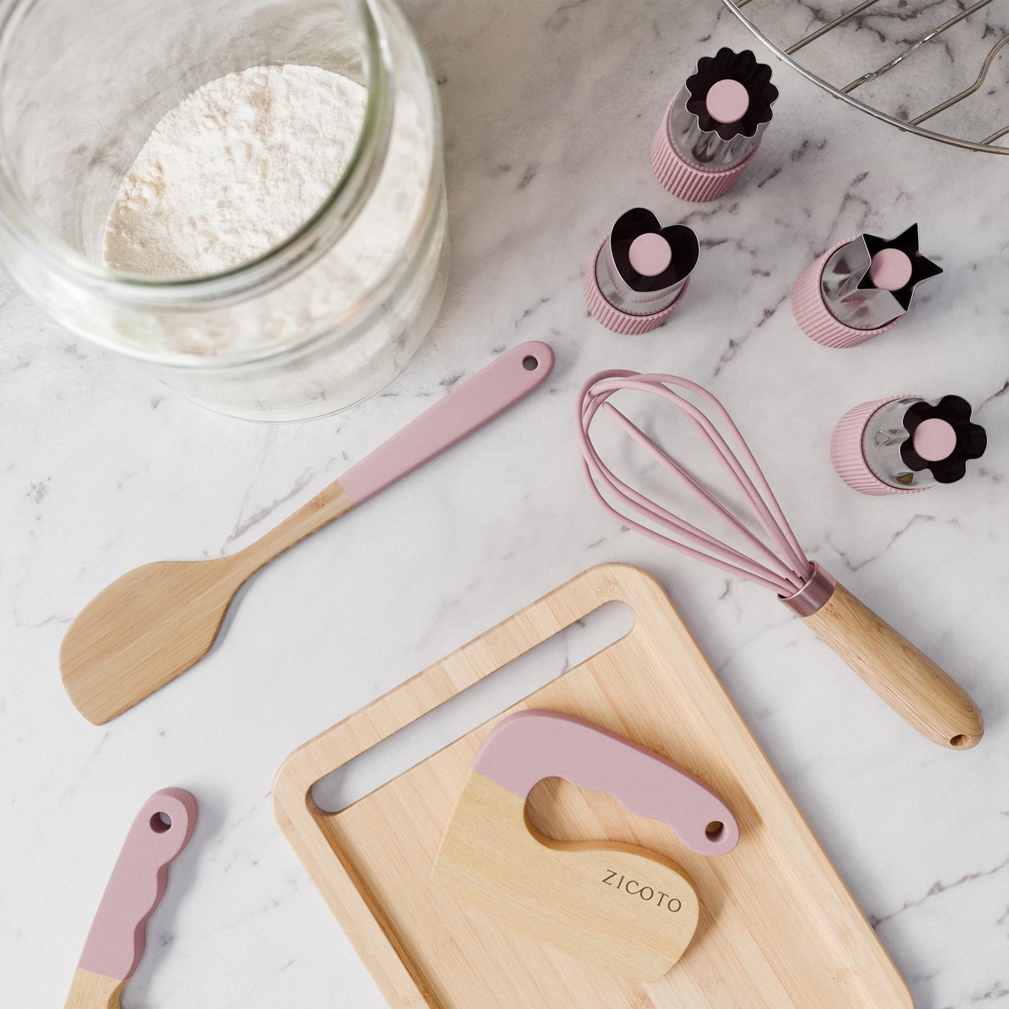 ZICOTO Wooden Cooking & Baking Set for Kids | Safe, Durable Kitchen Tools