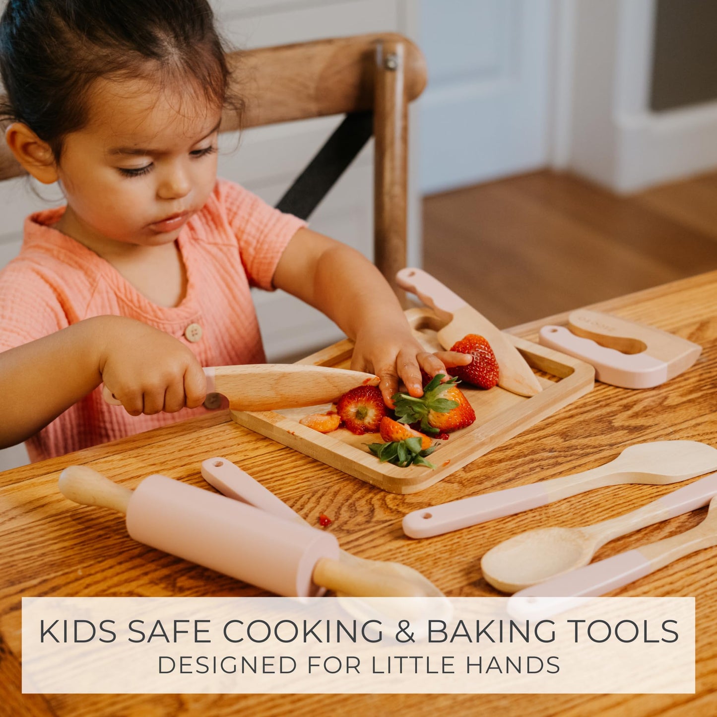 ZICOTO Wooden Cooking & Baking Set for Kids | Safe, Durable Kitchen Tools