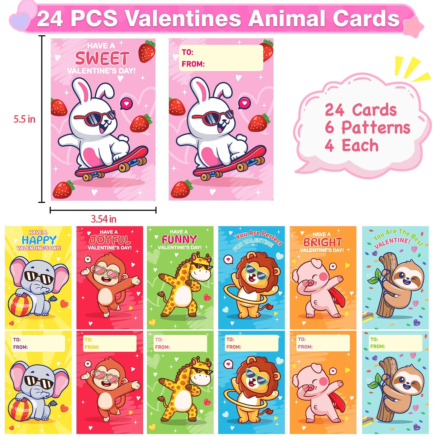 ZICZLI 24-Pack Invisible Ink Pens with UV Light + Animal Detective Cards – Valentines Day Kids Gifts