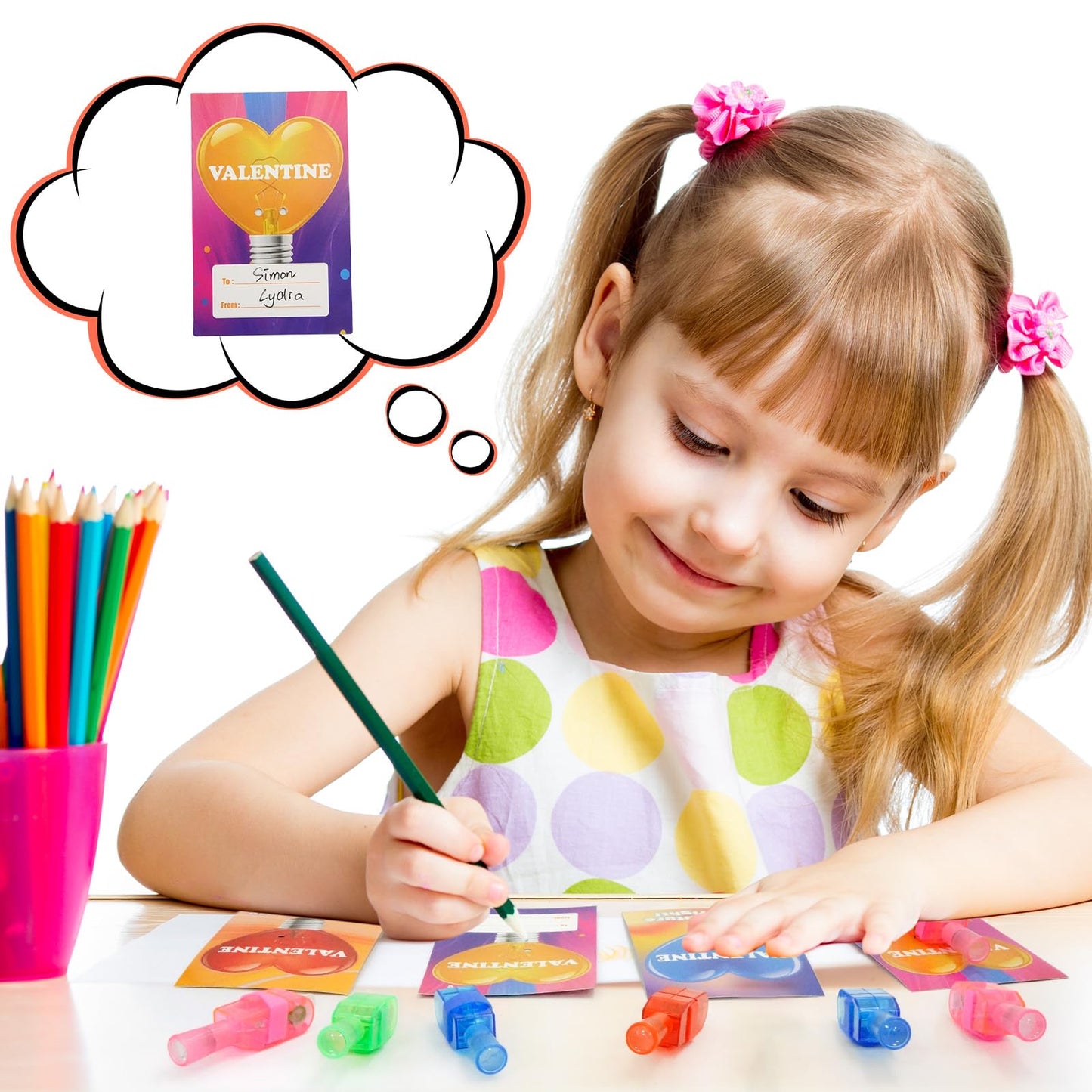 ZICZLI 28-Pack Valentines Cards for Kids with LED Finger Lights – Glow in the Dark Classroom Gift Set