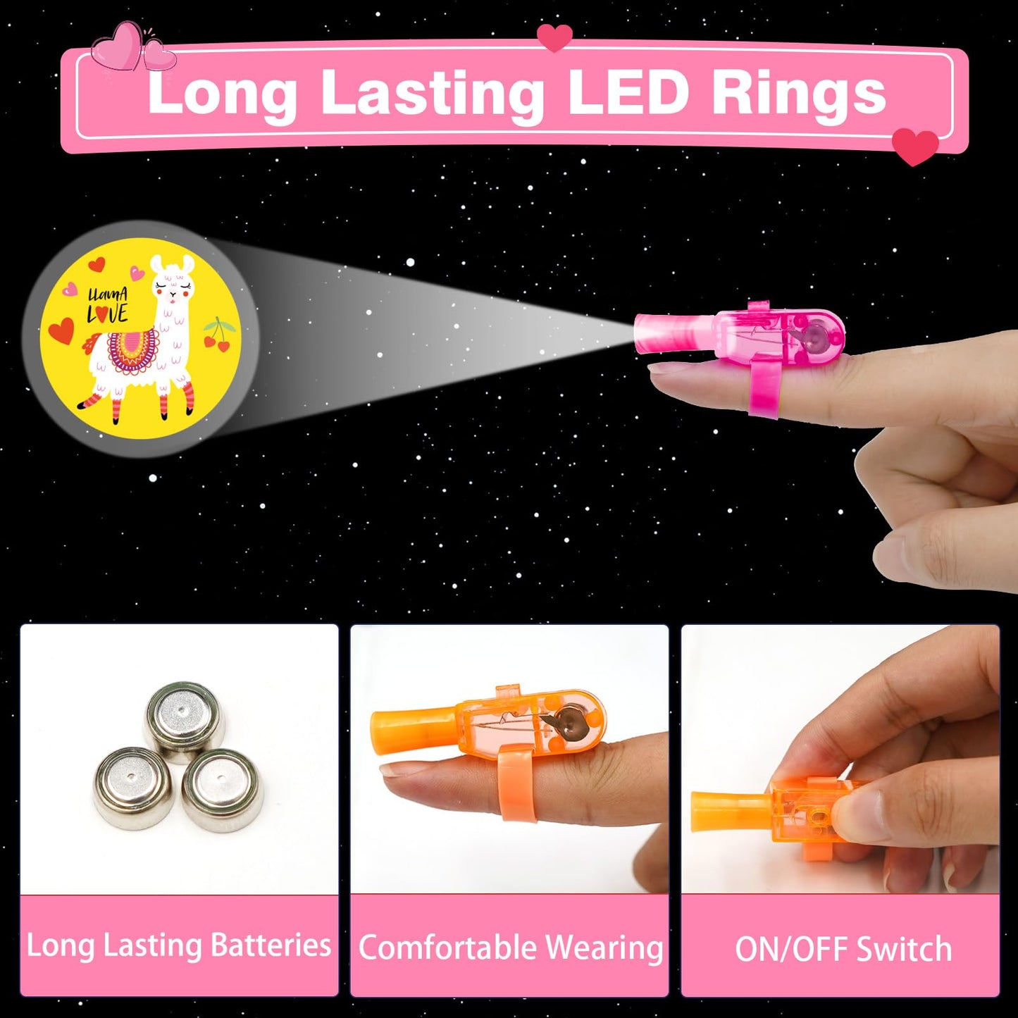 ZICZLI 28-Pack Valentines Cards for Kids with LED Finger Lights – Glow in the Dark Classroom Gift Set