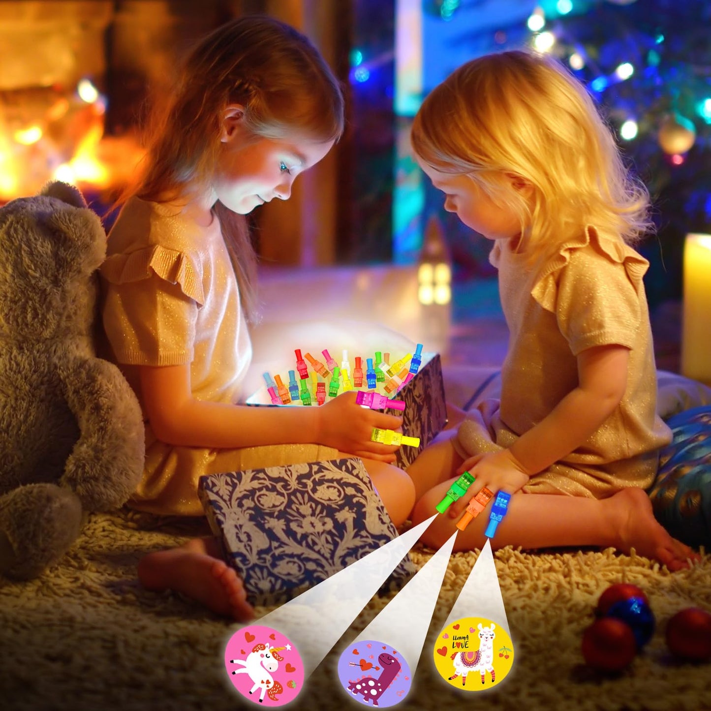 ZICZLI 28-Pack Valentines Cards for Kids with LED Finger Lights – Glow in the Dark Classroom Gift Set