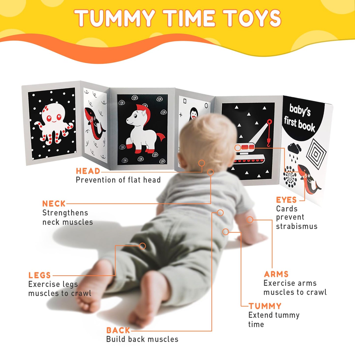 Zikhoobusik High-Contrast Baby Flashcards with Mirror – 0-6 Months
