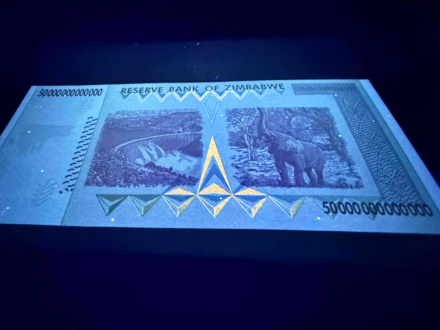 Zimbabwe 50 Trillion AA P90 Uncirculated Note – 2008 Reserve Bank Collectible with UV