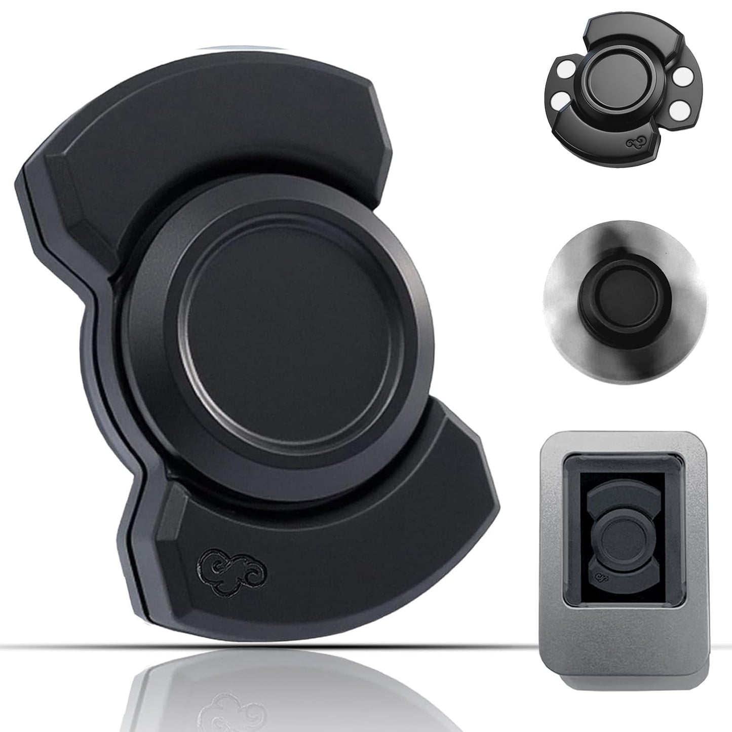 Zimdun Alloy 3-in-1 Silent Fidget Spinner for Adults – Black