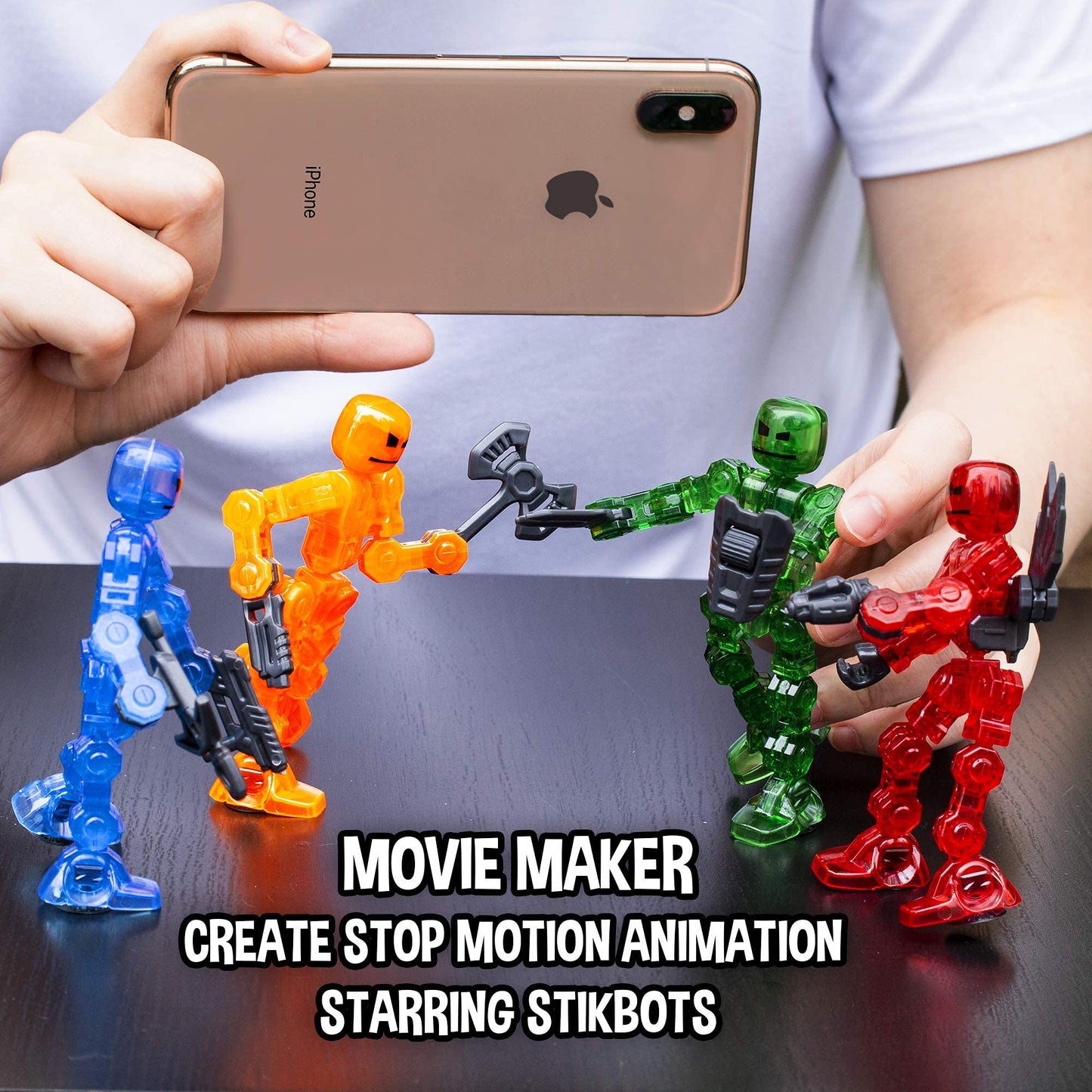 Zing Klikbot Complete Set of 4 Poseable Action Figures – Series 1 Heroes (Translucent)