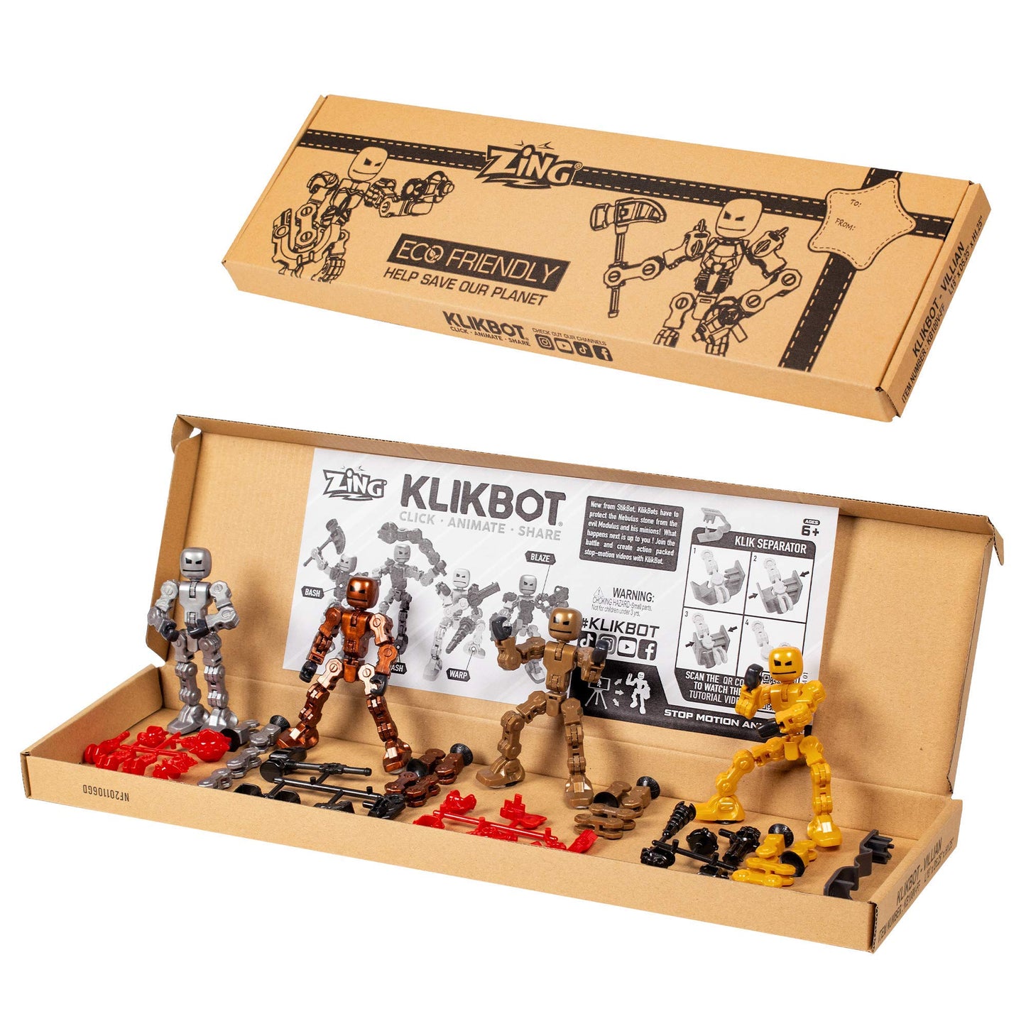 Zing Klikbot Series 2 Villains – Complete Set of 4 Translucent Guardians with Weapons