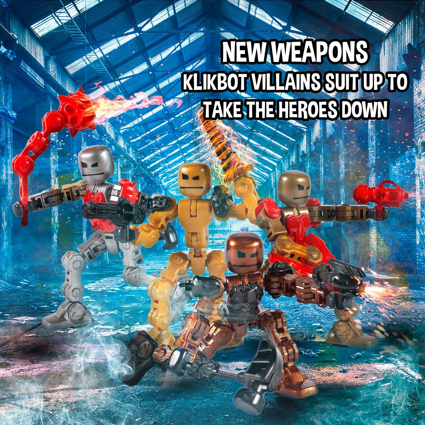 Zing Klikbot Series 2 Villains – Complete Set of 4 Translucent Guardians with Weapons