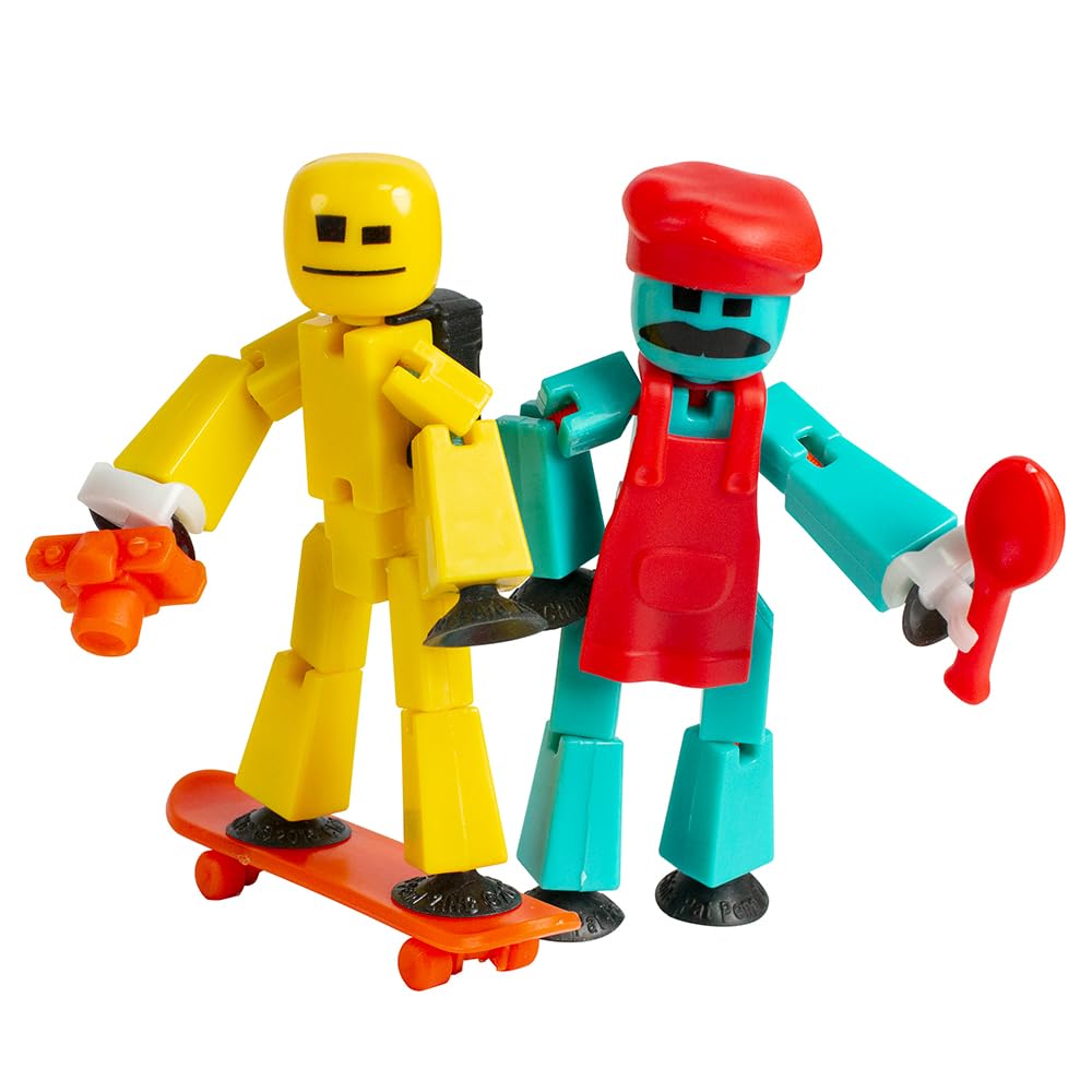 Zing Stikbot Chef & Lifestyle Dual Action Pack — Pack B (Blue & Yellow)