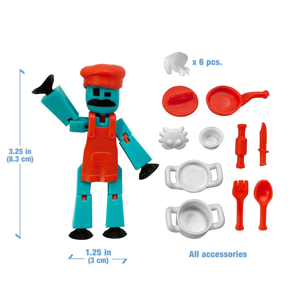 Zing Stikbot Chef & Lifestyle Dual Action Pack — Pack B (Blue & Yellow)