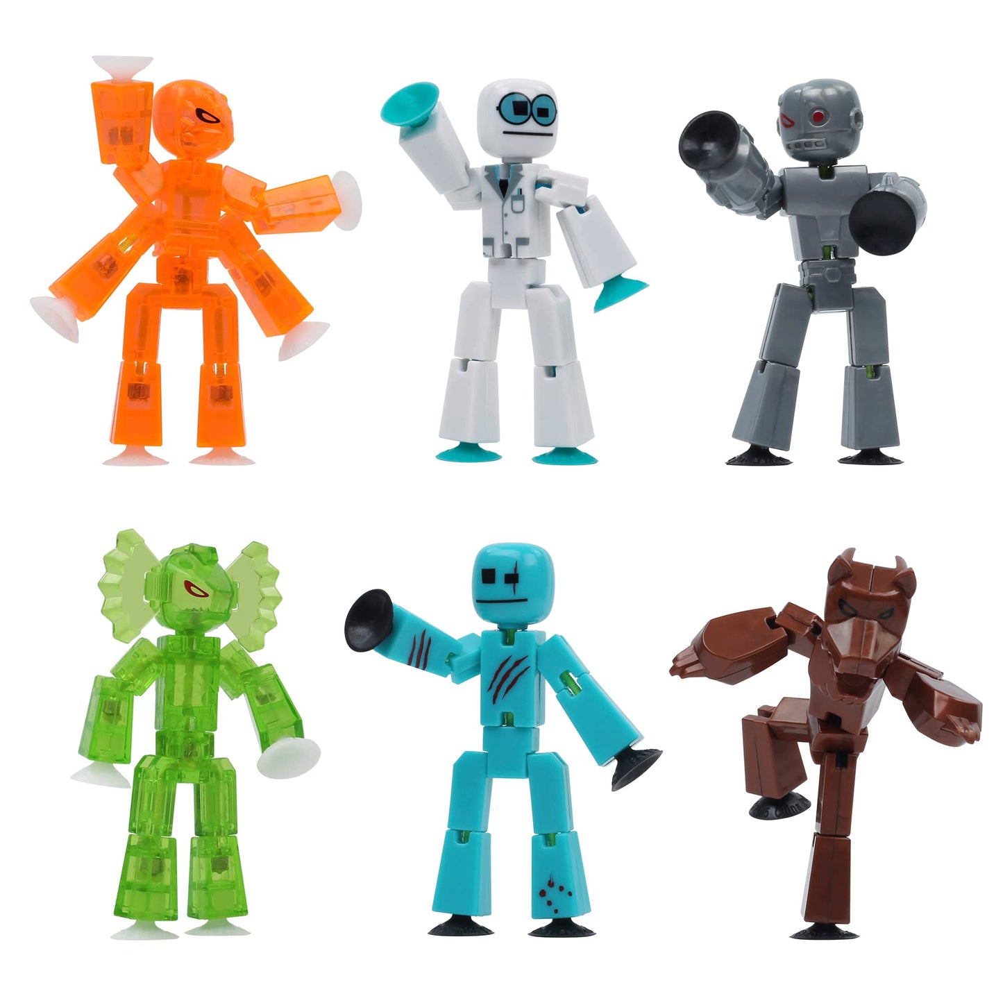 Zing Stikbot Monster Pack – Cyborg & Werewolf 6 Figure Stop Motion Set