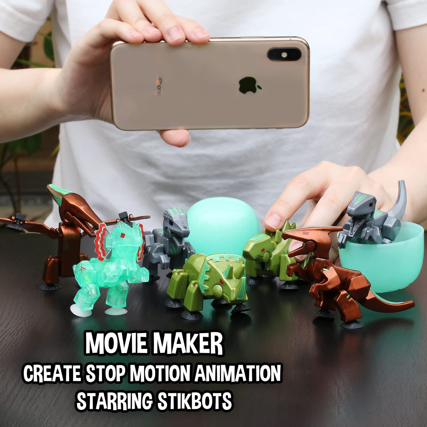Zing Stikbot Glow in the Dark Dino Egg Pack – 7 Glow Eggs with Dinos & Sticker Sheets