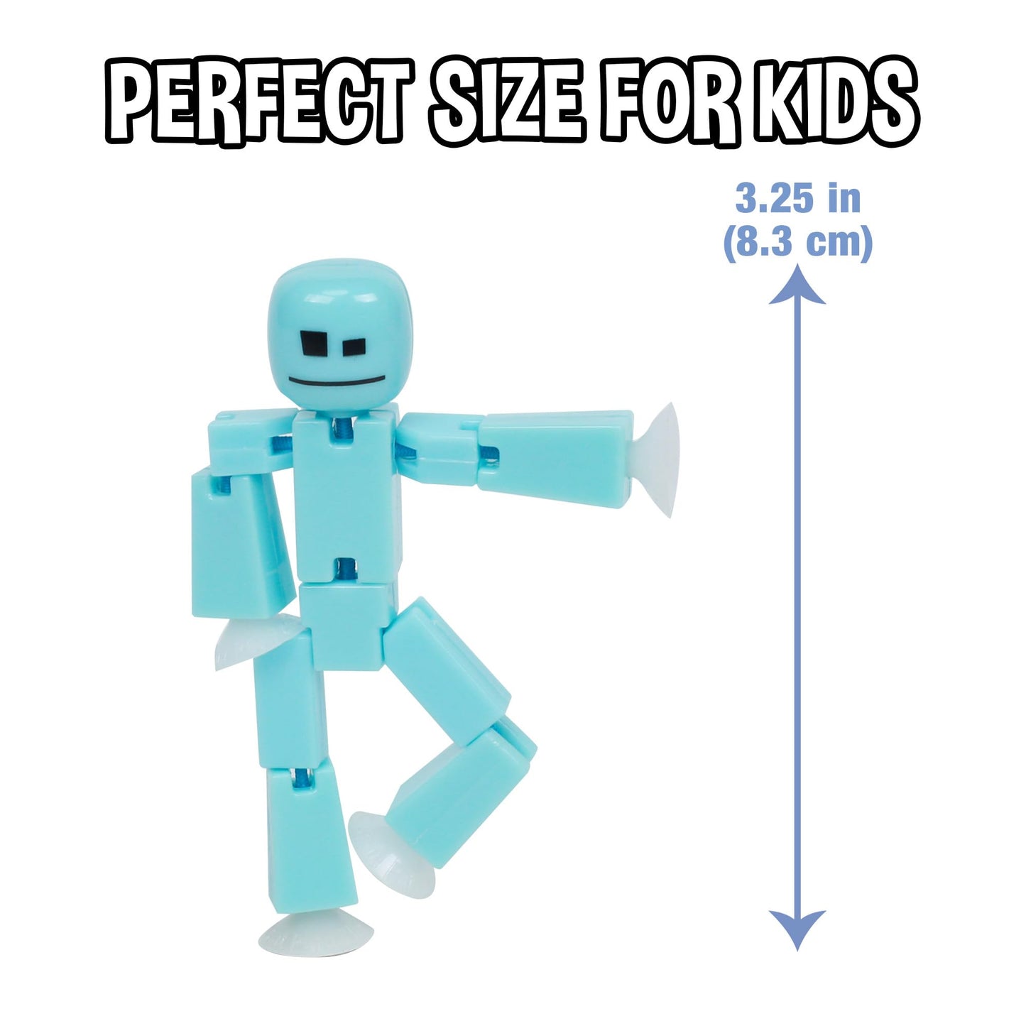 Zing StikBot Single Pack – Ice Blue Figure for Stop Motion Animation, Ages 4+