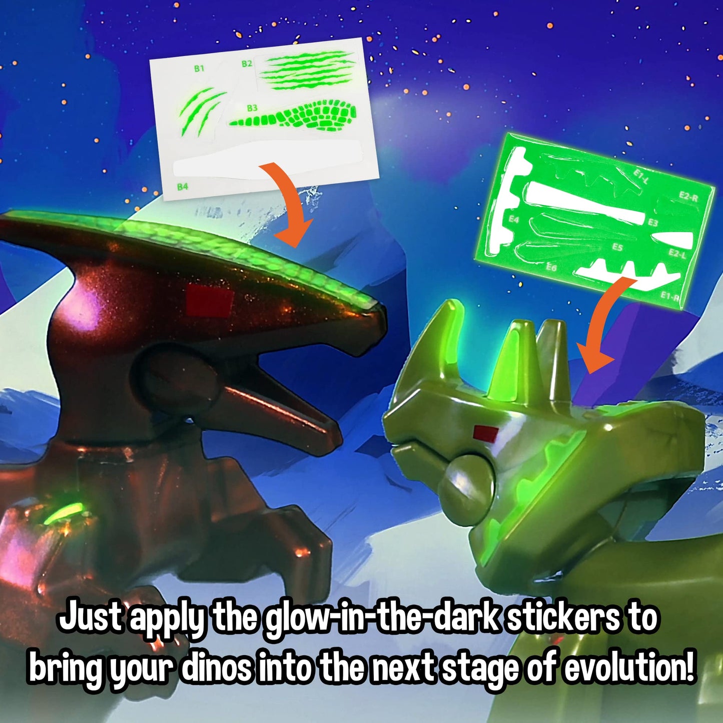 Zing Stikbot Glow in the Dark Dino Egg Pack – 7 Glow Eggs with Dinos & Sticker Sheets