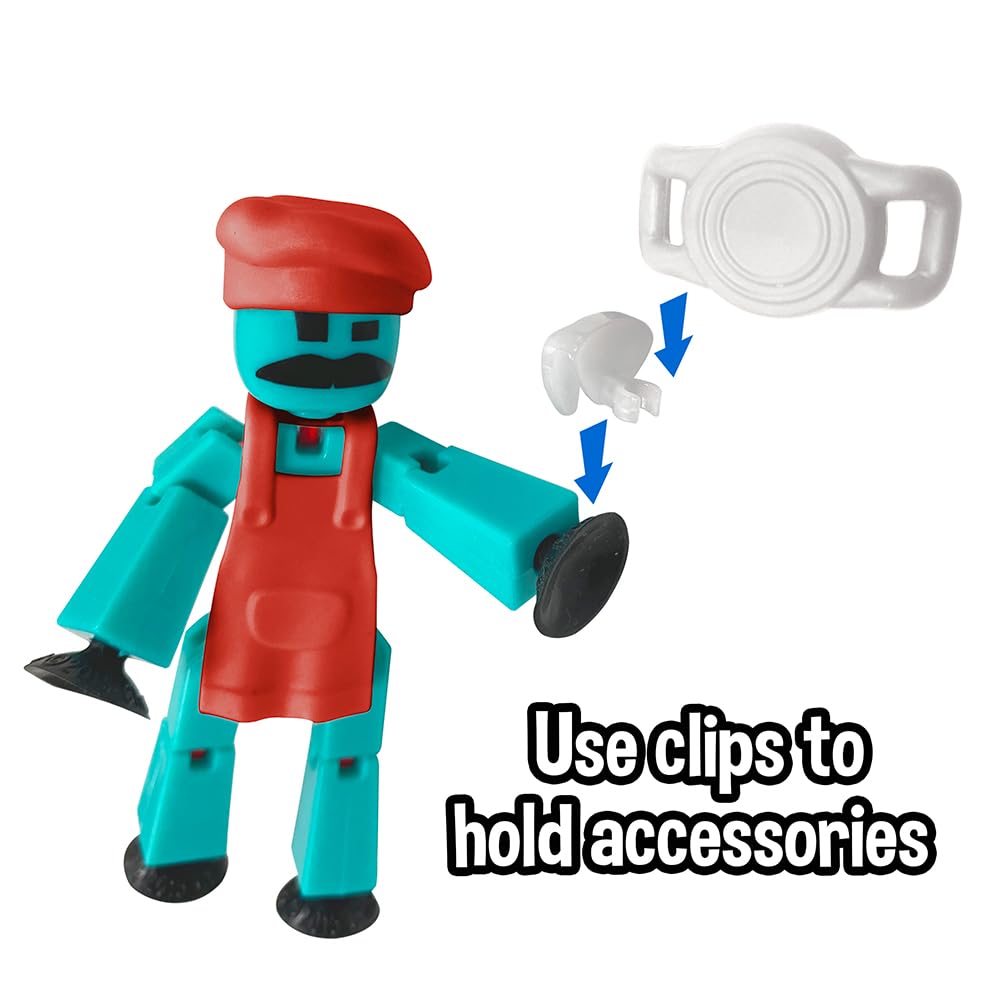 Zing Stikbot Chef & Lifestyle Dual Action Pack — Pack B (Blue & Yellow)