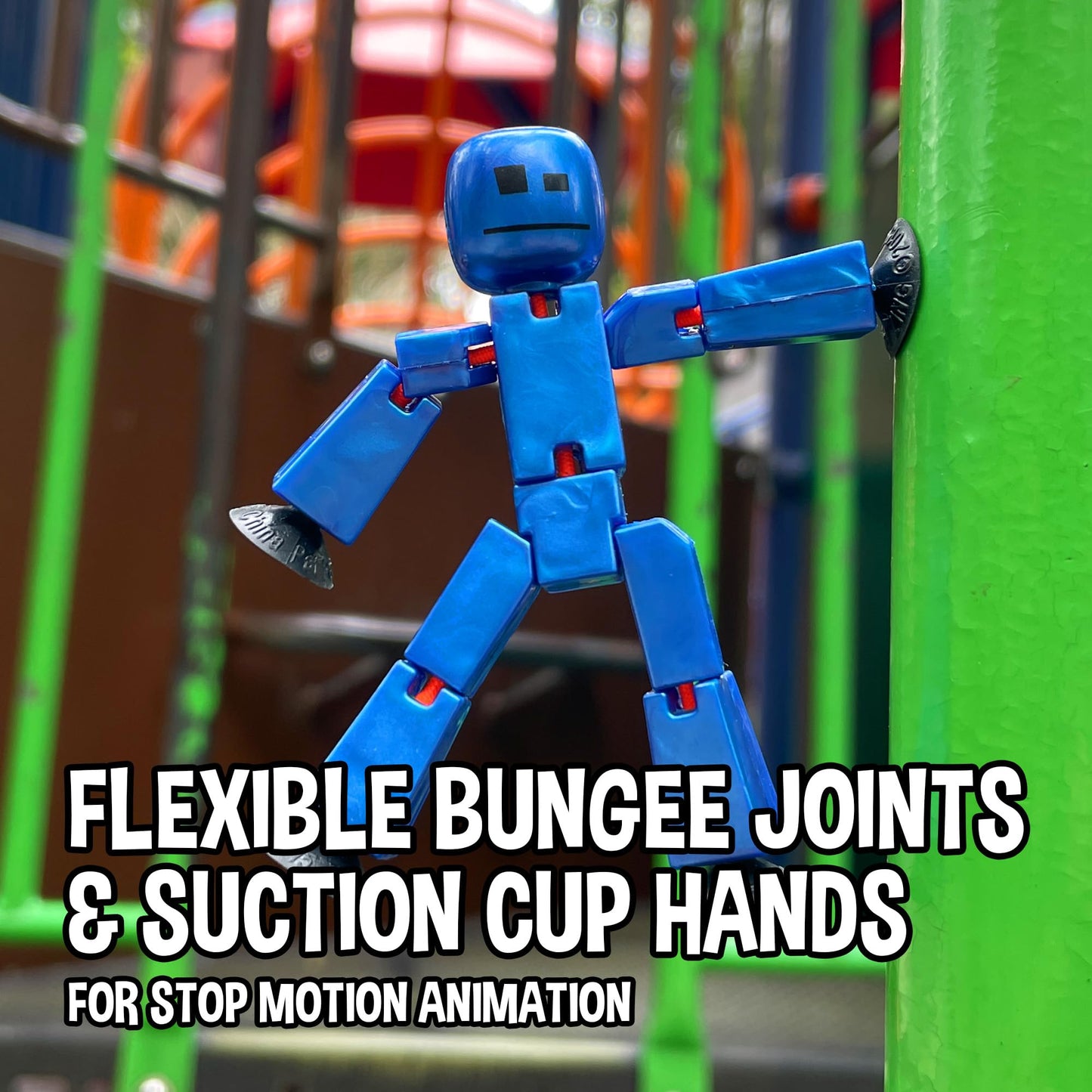 Zing StikBot Single Pack | Poseable Figure for Stop Motion & Studio App — Ages 4+, Metal Blue