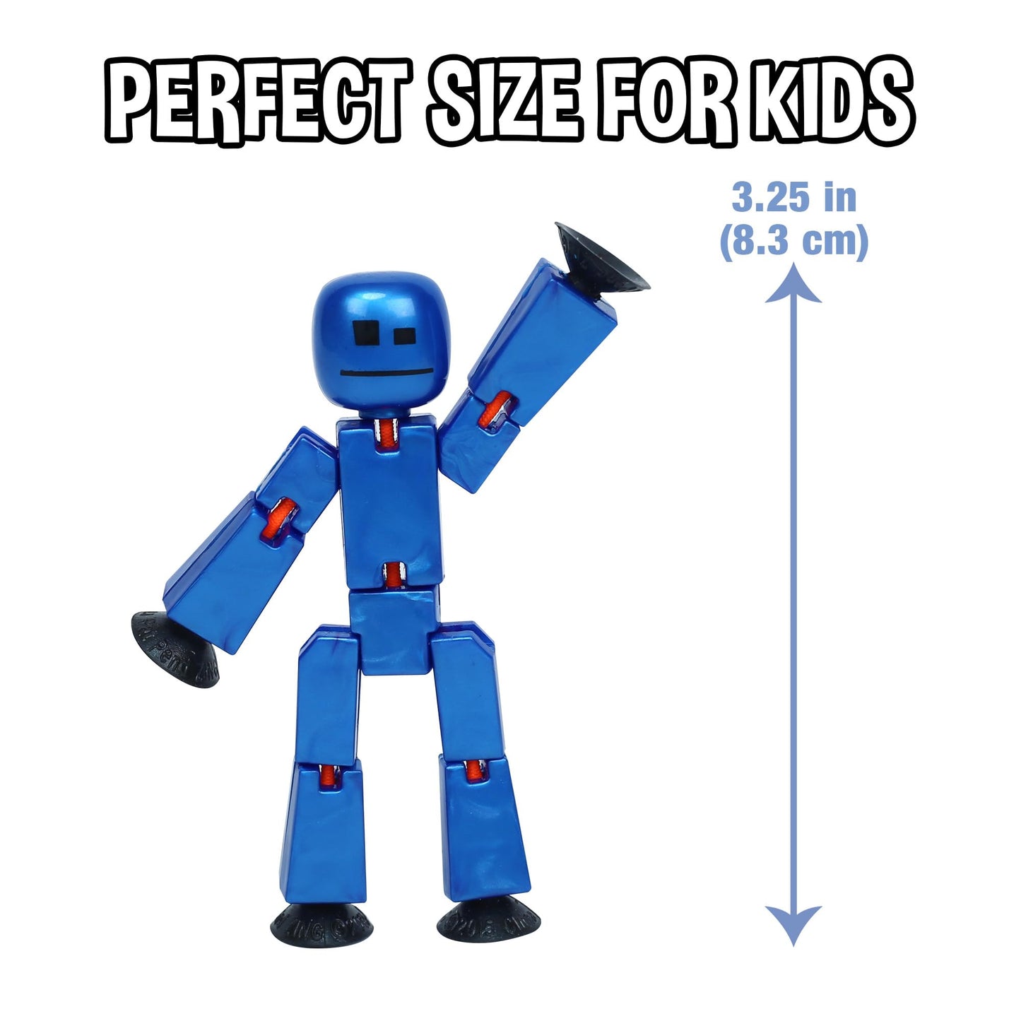 Zing StikBot Single Pack | Poseable Figure for Stop Motion & Studio App — Ages 4+, Metal Blue
