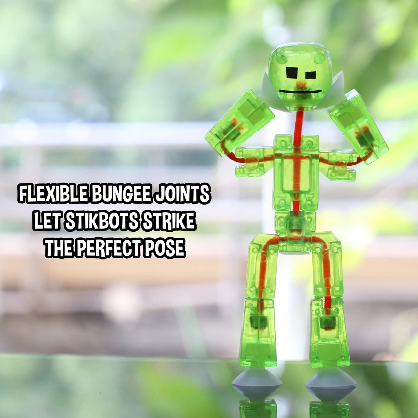 Zing Stikbots: Set of 4 Clear Poseable Figures + Tripod for Stop Motion