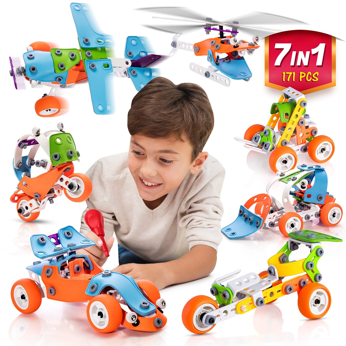 Zingywise STEM Building Toy — 7-in-1, 171-Piece Set for Ages 7–12