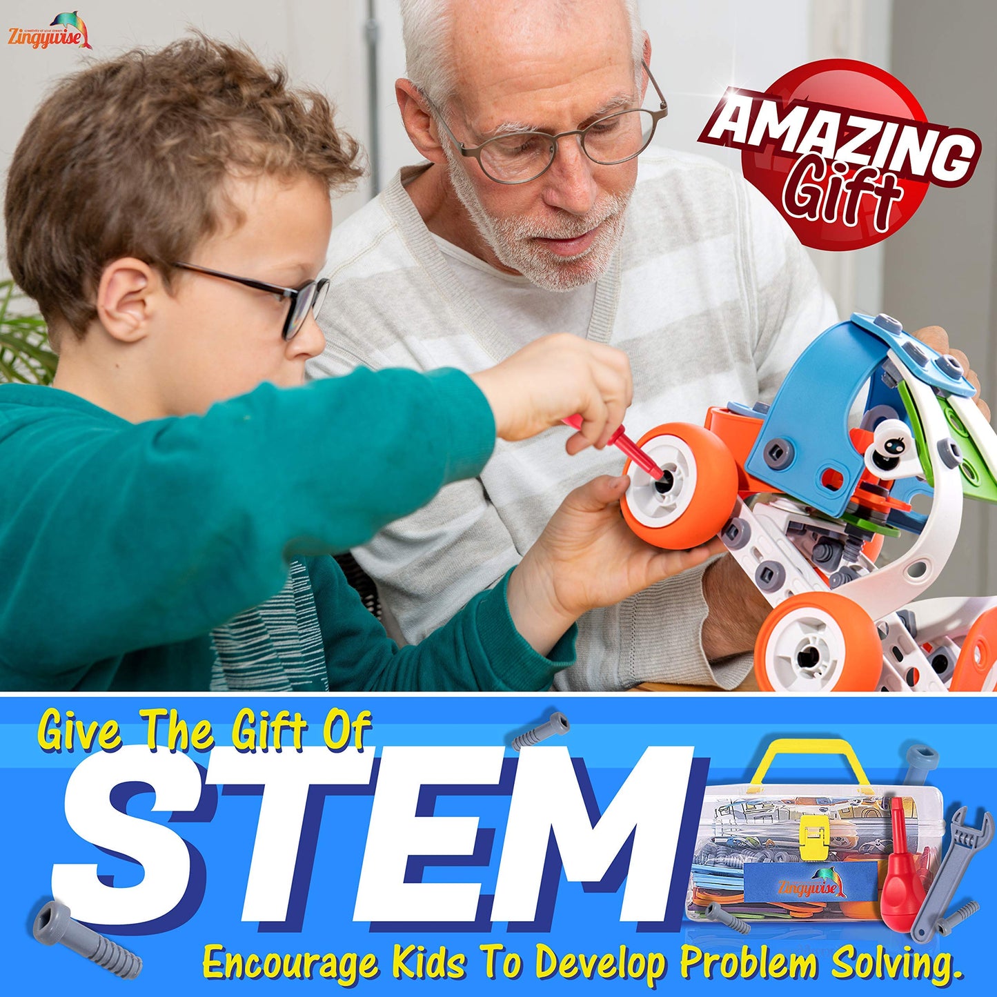 Zingywise STEM Building Toy — 7-in-1, 171-Piece Set for Ages 7–12