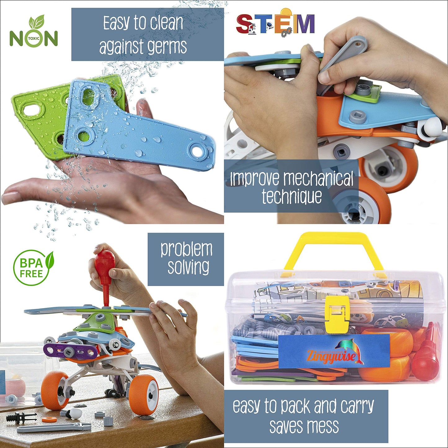 Zingywise STEM Building Toy — 7-in-1, 171-Piece Set for Ages 7–12