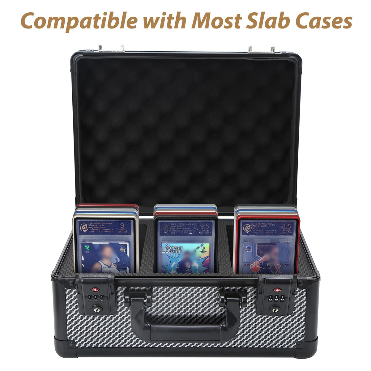 ZINHO Graded Card Case – Magnetic 9-Point Suction, Aluminum Slab, UV Protection (Gold)