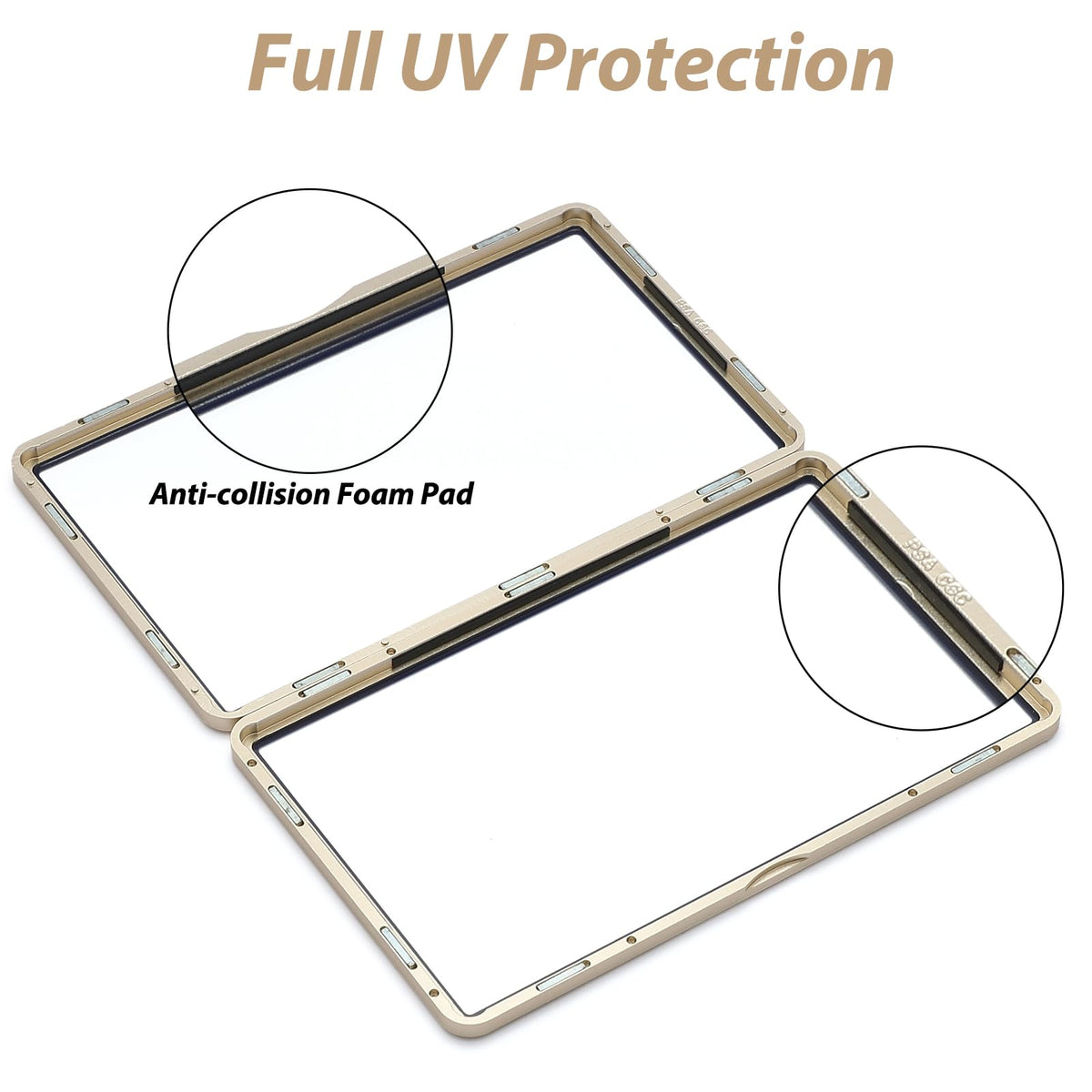 ZINHO Graded Card Case – Magnetic 9-Point Suction, Aluminum Slab, UV Protection (Gold)