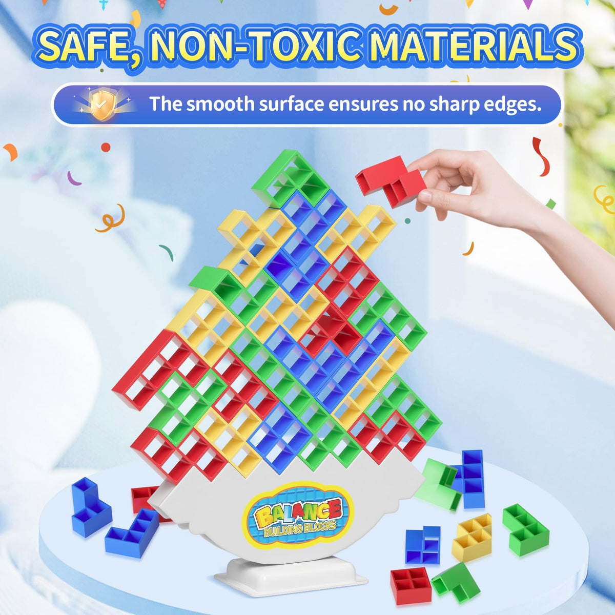 Ziogogco 48 Pcs Balance Stacking Blocks Game – Family Fun, Travel & Party Gift