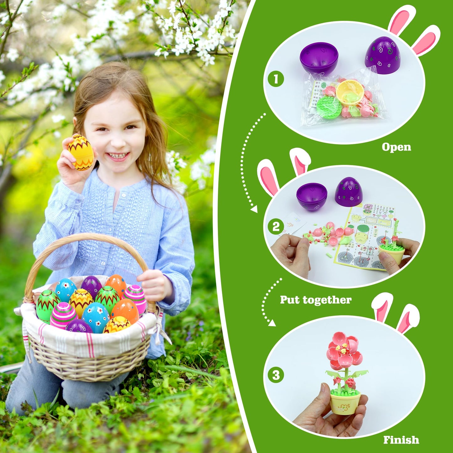 ZIOSINM Easter Basket Stuffers – 12-Pc Mini Animal Building Blocks Kit