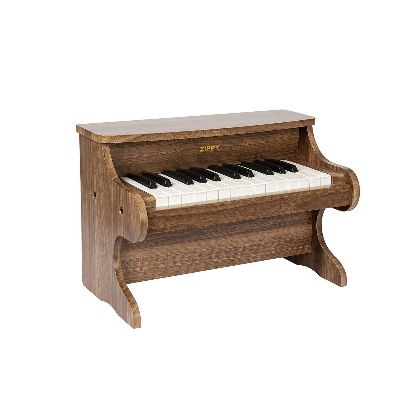ZIPPY Kids Piano Keyboard — 25 Keys Wooden Toy Piano in Walnut