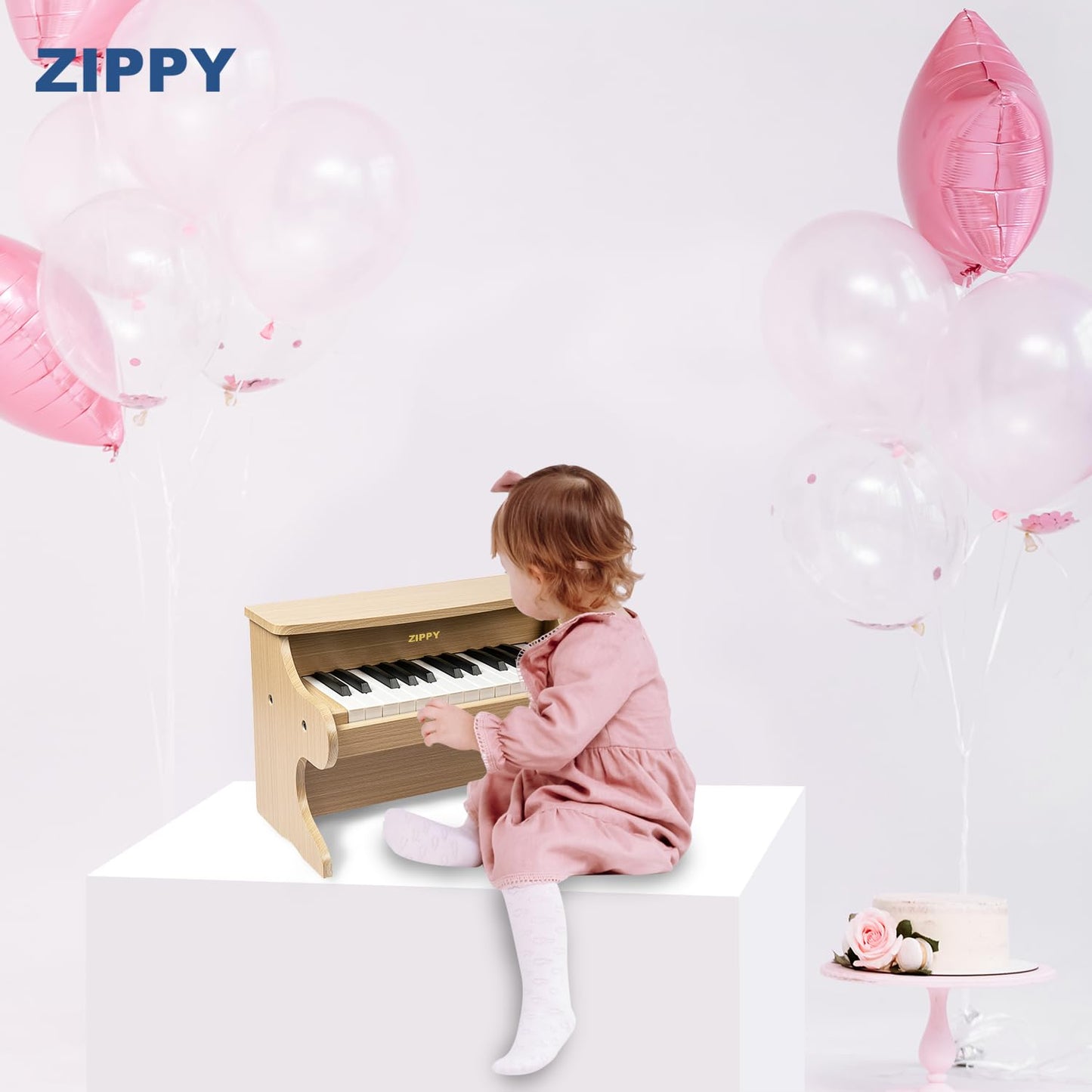 ZIPPY Kids Piano Keyboard – 25-Key Wooden Digital Piano for Kids (Oak)