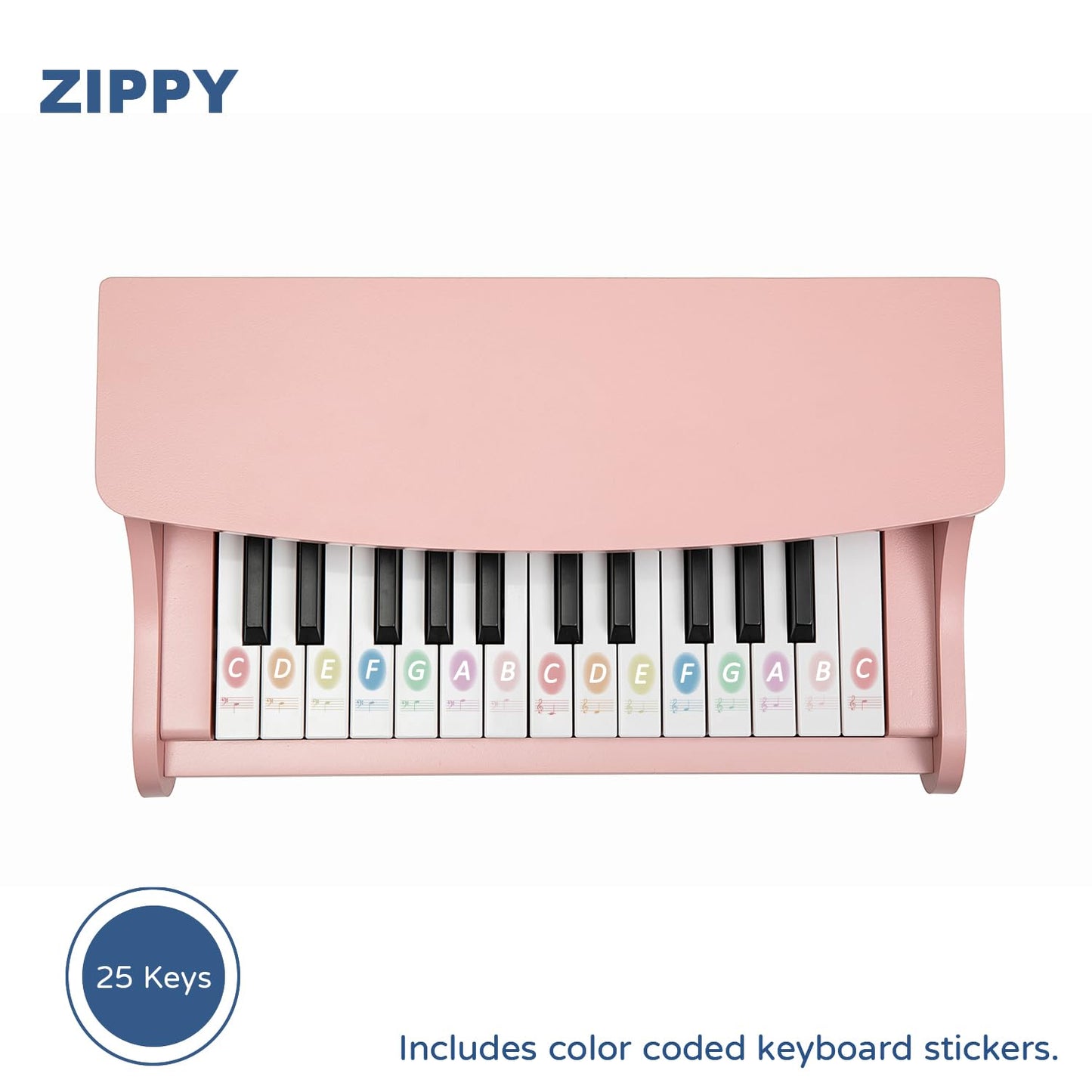 ZIPPY Kids Piano Keyboard – 25 Keys Digital Mini Piano for Kids (Pink)