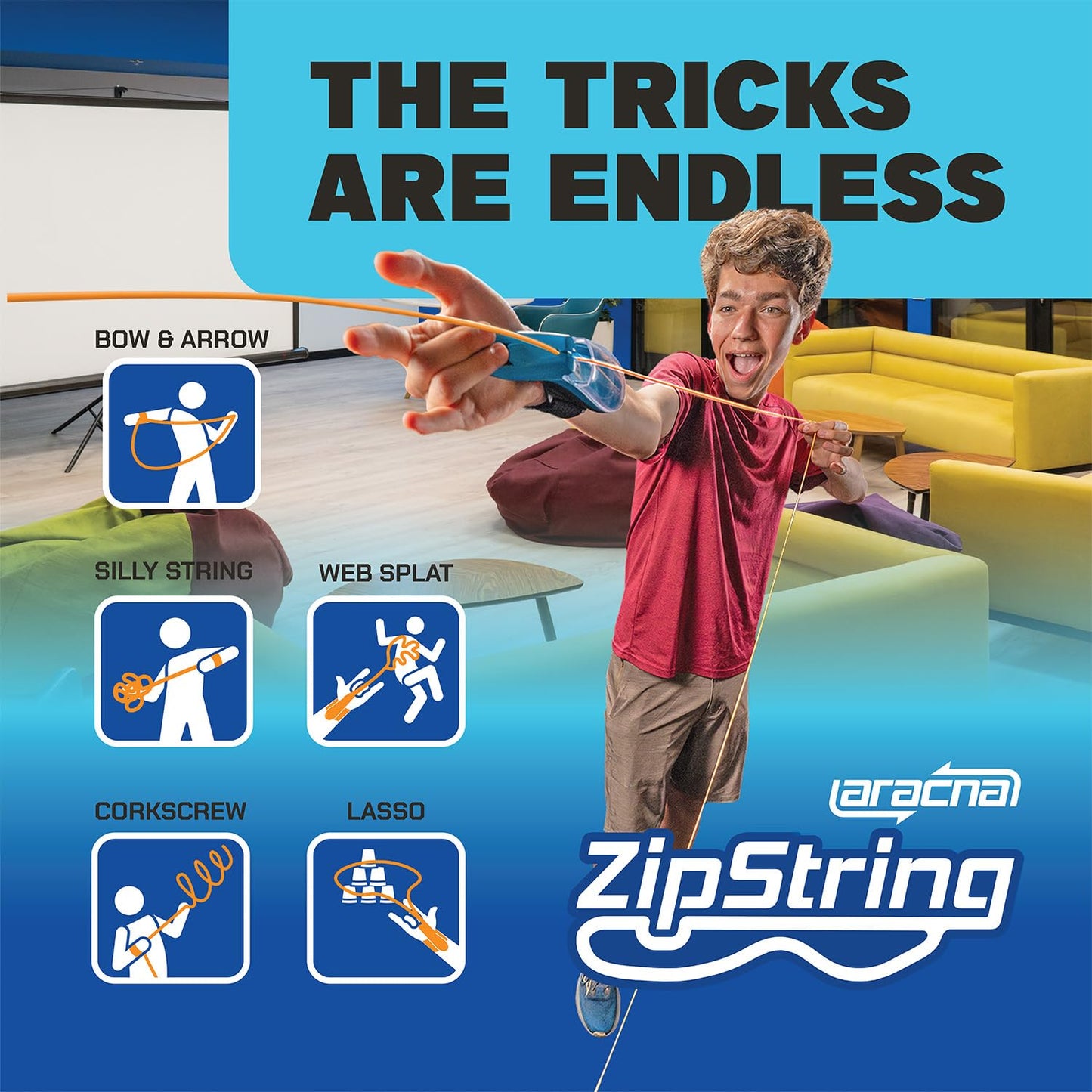 ZipString Aracna Glow-in-the-Dark Webshooter – Durable, Reloading Superhero String Launcher