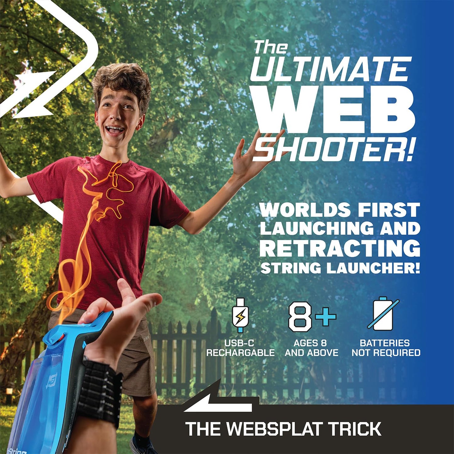 ZipString Aracna Glow-in-the-Dark Webshooter – Durable, Reloading Superhero String Launcher