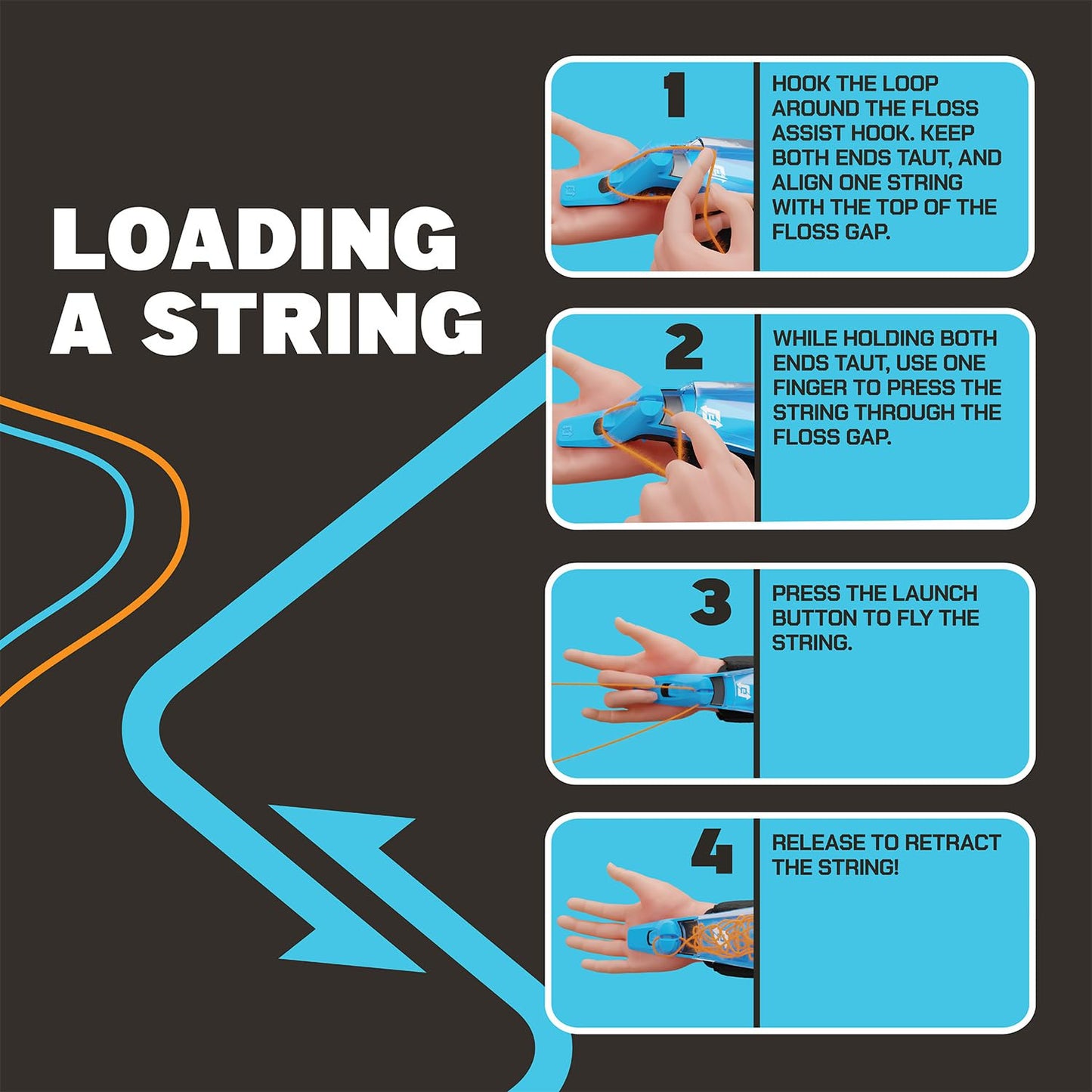 ZipString Aracna Glow-in-the-Dark Webshooter – Durable, Reloading Superhero String Launcher