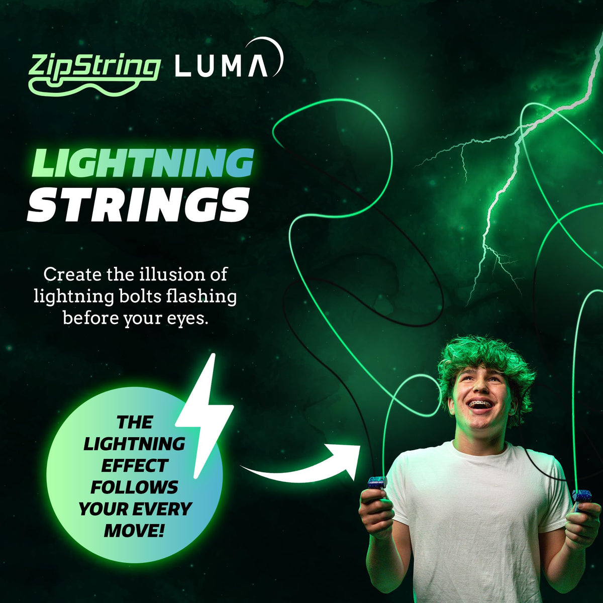 ZipString Lightning Luma Replacement Strings – Pack of 3 for Rope Launcher Toy