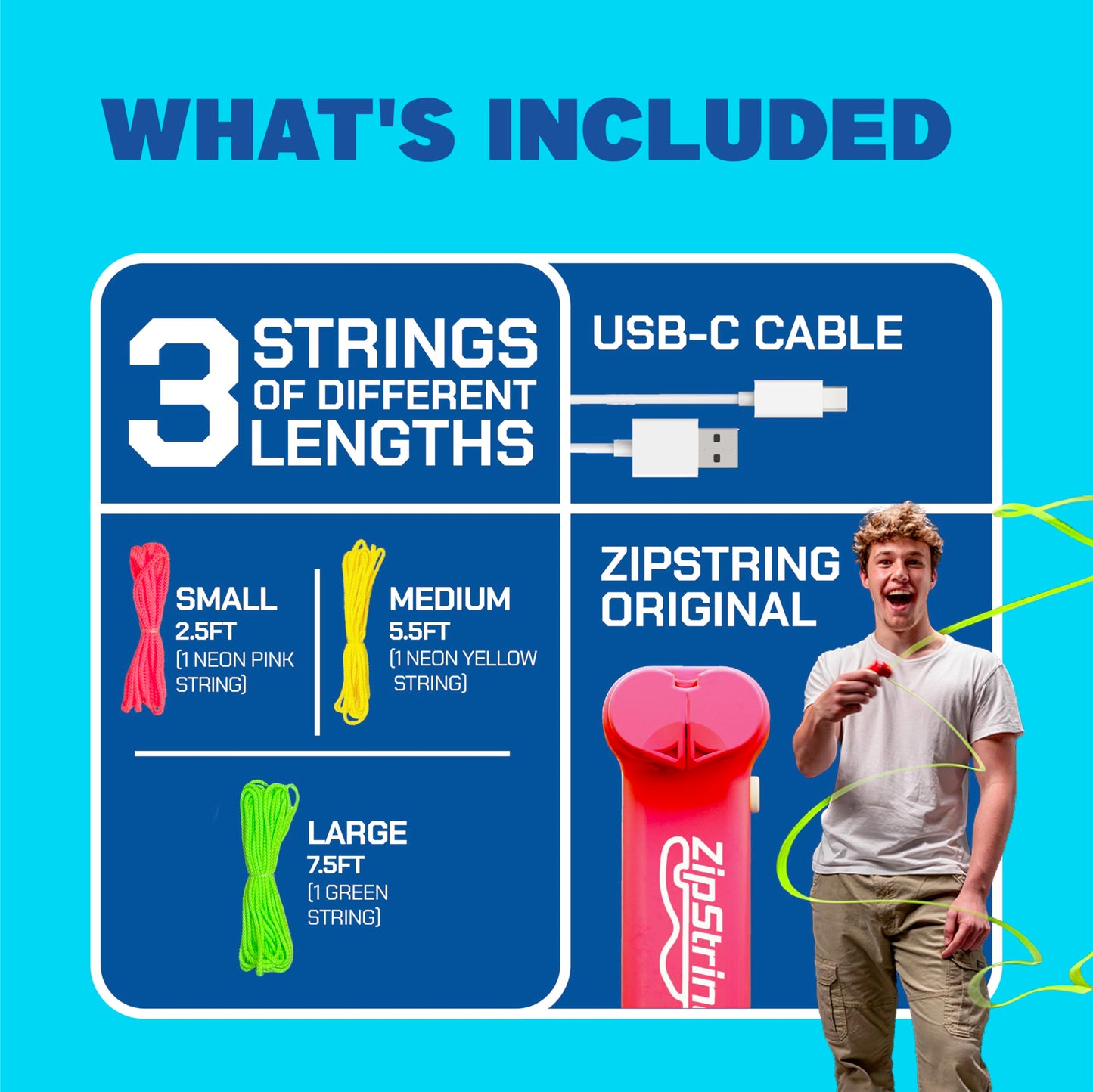 ZipString Original Rope Launcher Toy | Shark Tank Featured | Fun for All Ages | Rock'it Red