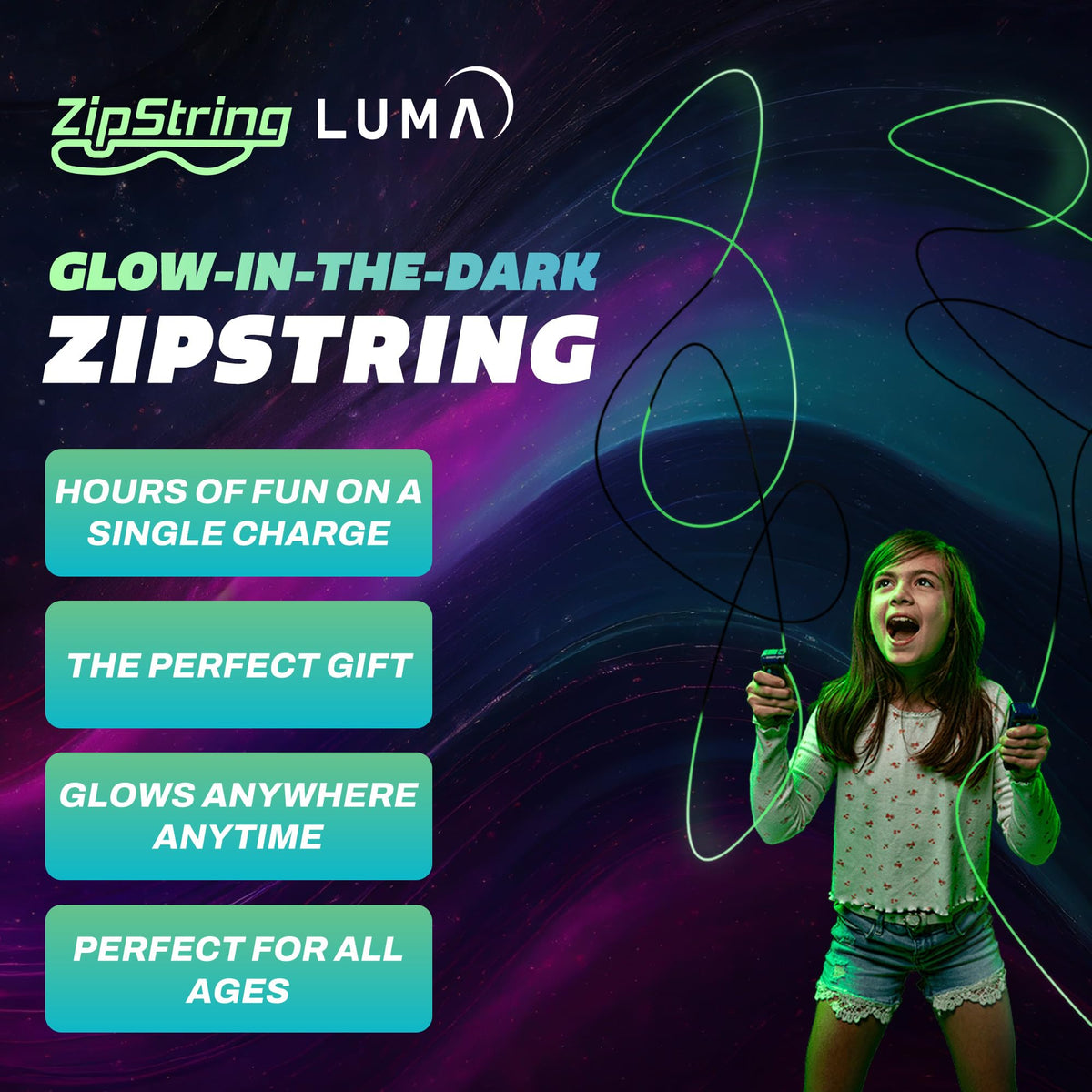 ZipString Lightning Luma Replacement Strings – Pack of 3 for Rope Launcher Toy