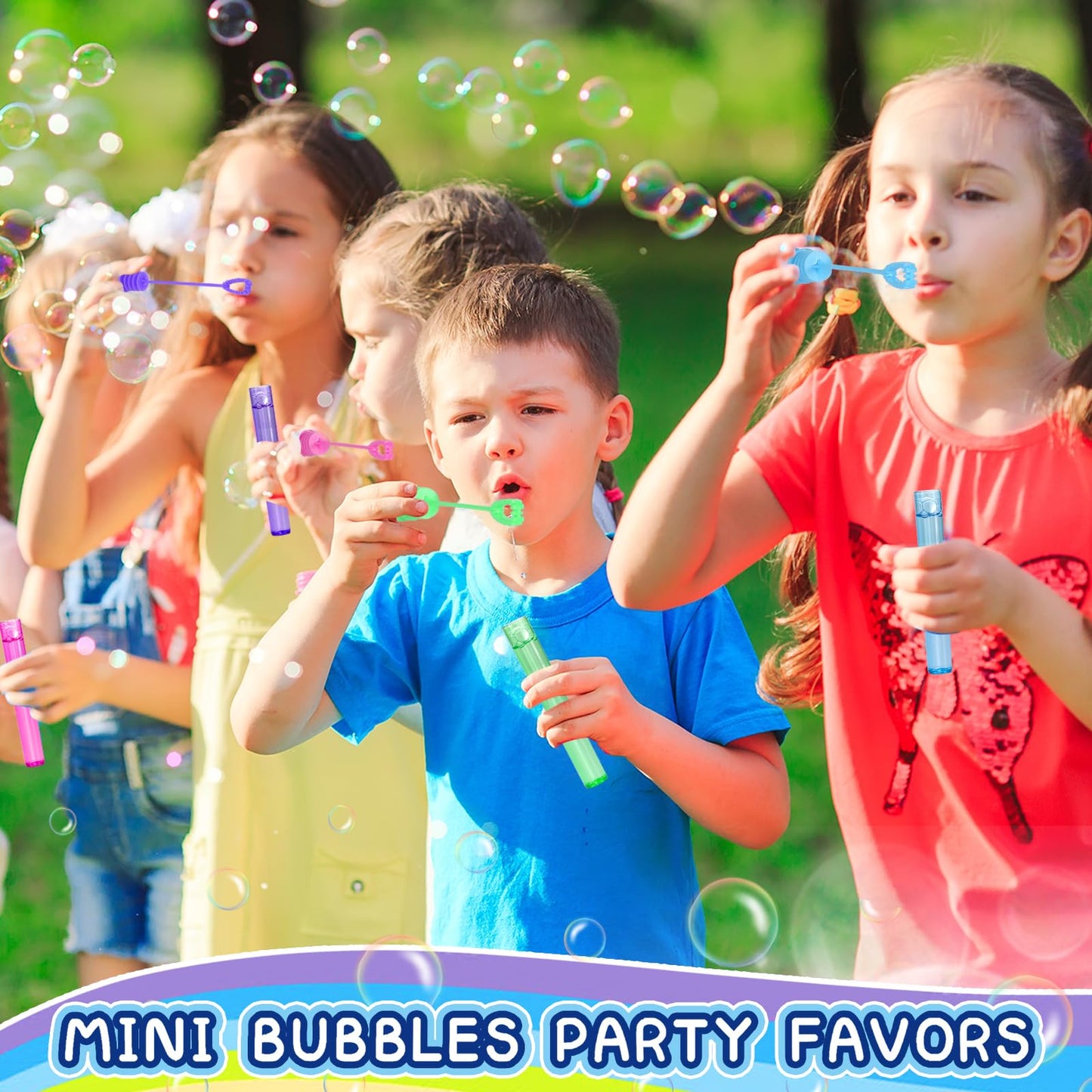 ZIRSENG 360-Piece Mini Bubble Wands in 10 Colors | Party Favors Bulk for Kids