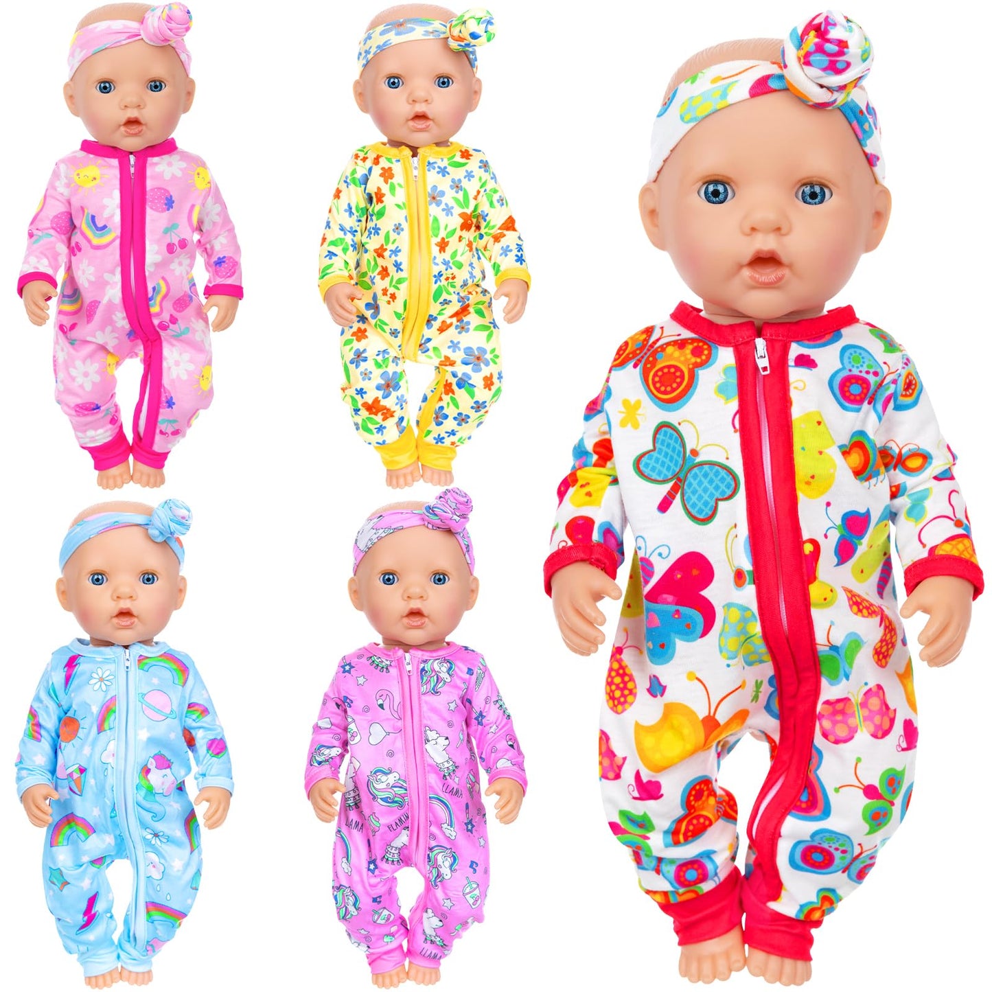 ZITA ELEMENT 5 Sets 14-18 Inch Doll Clothes Outfits — 10 Pcs for 15–18 Inch Dolls