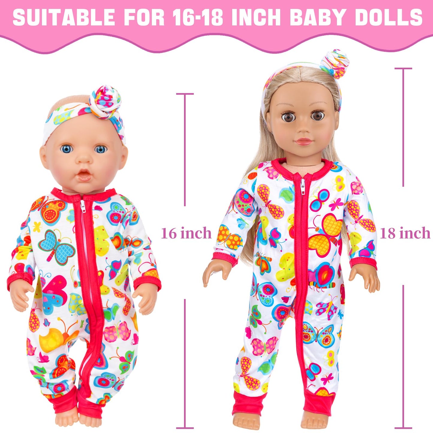 ZITA ELEMENT 5 Sets 14-18 Inch Doll Clothes Outfits — 10 Pcs for 15–18 Inch Dolls
