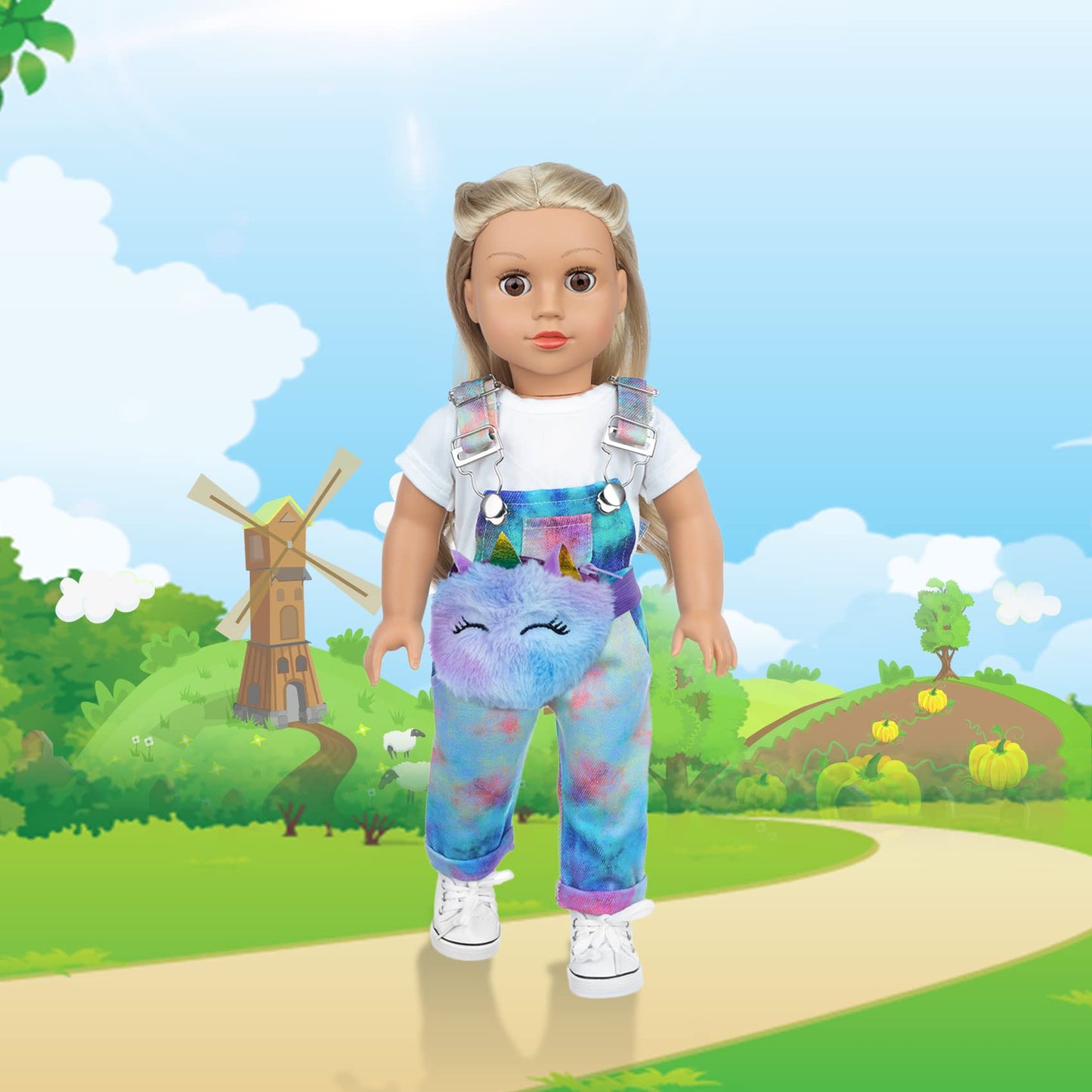 ZITA ELEMENT 7-Pcs 18-Inch Doll Clothes & Accessories Set