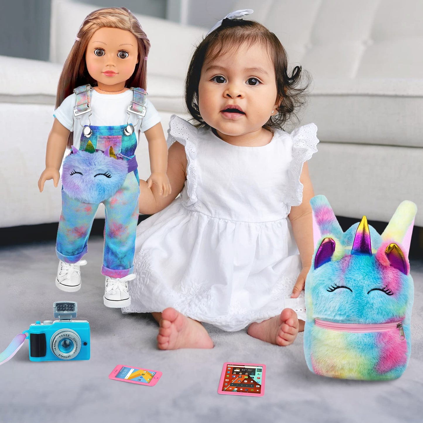 ZITA ELEMENT 7-Pcs 18-Inch Doll Clothes & Accessories Set