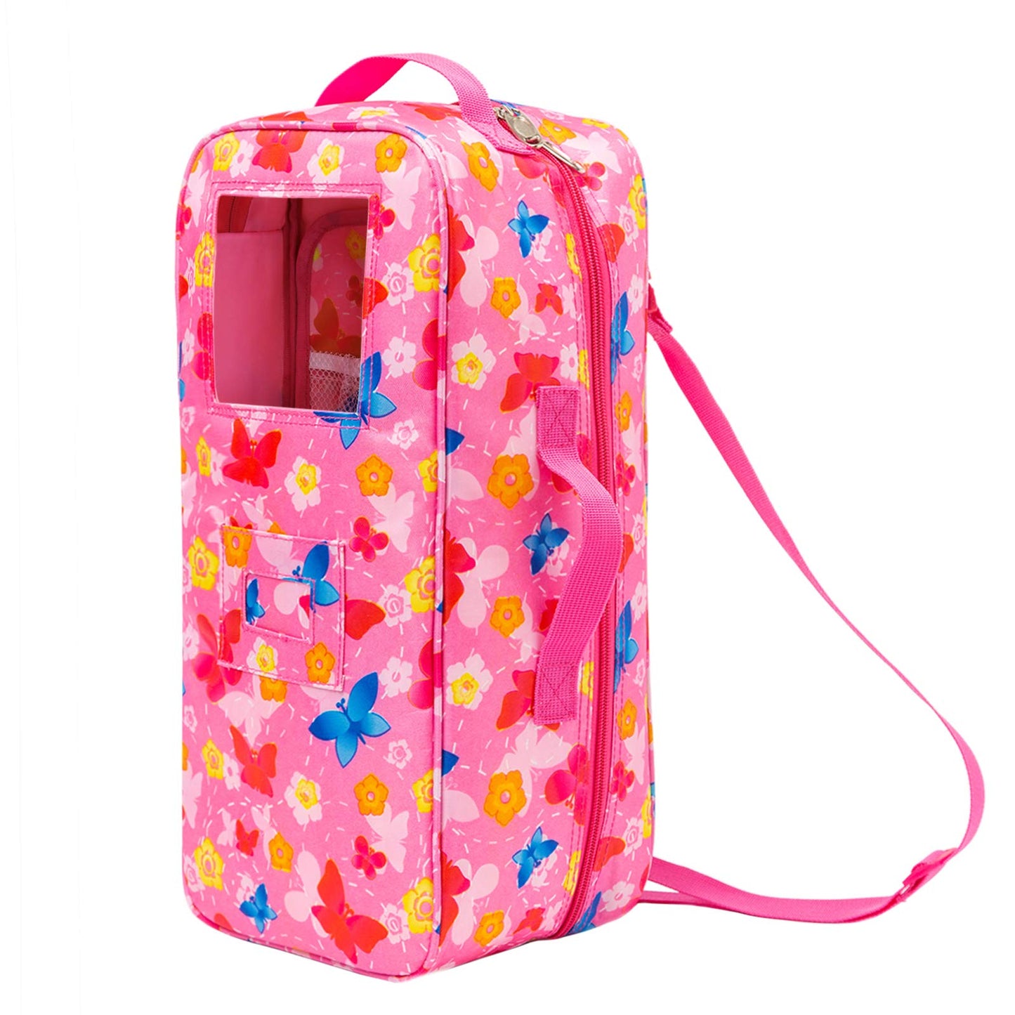 ZITA ELEMENT Quality 14.5 Inch Doll Carrier Case – Butterfly Design Travel Bag for 14-14.5 Inch Dolls