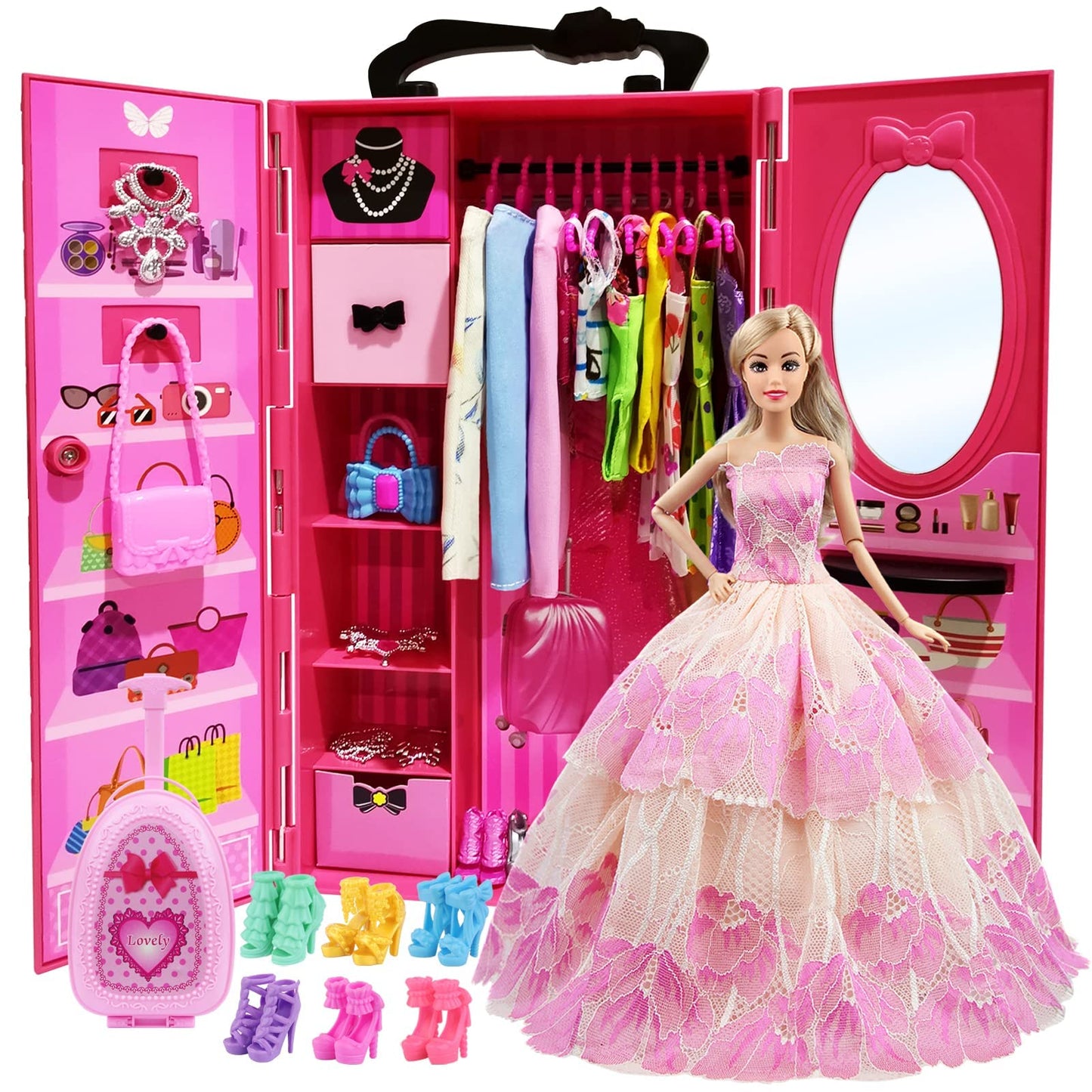 ZITA ELEMENT 11.5-Inch Doll Wardrobe Set – 101-Piece Clothes & Accessories for 11.5-Inch Dolls