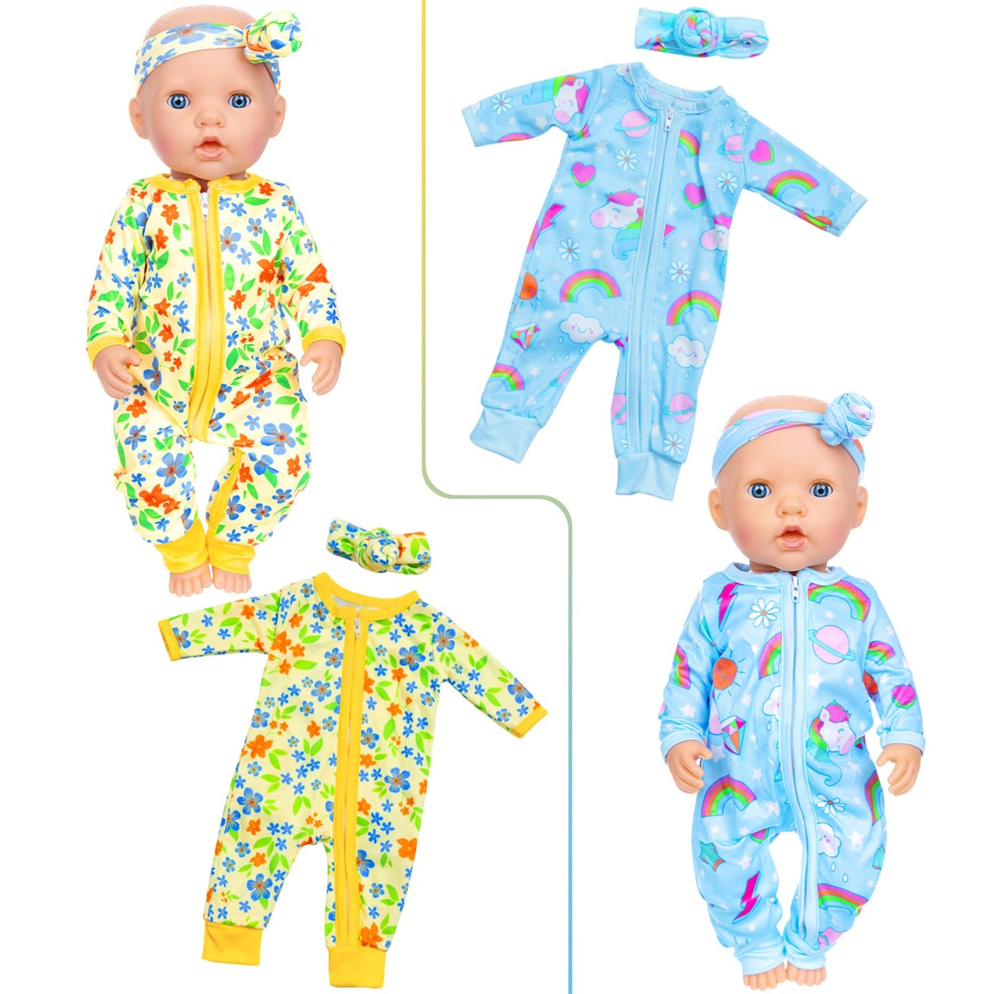 ZITA ELEMENT 5 Sets 14-18 Inch Doll Clothes Outfits — 10 Pcs for 15–18 Inch Dolls